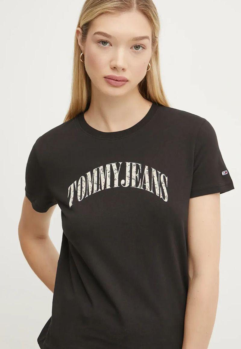 Polera Con Logo De Flores Negro Tommy Jeans-3