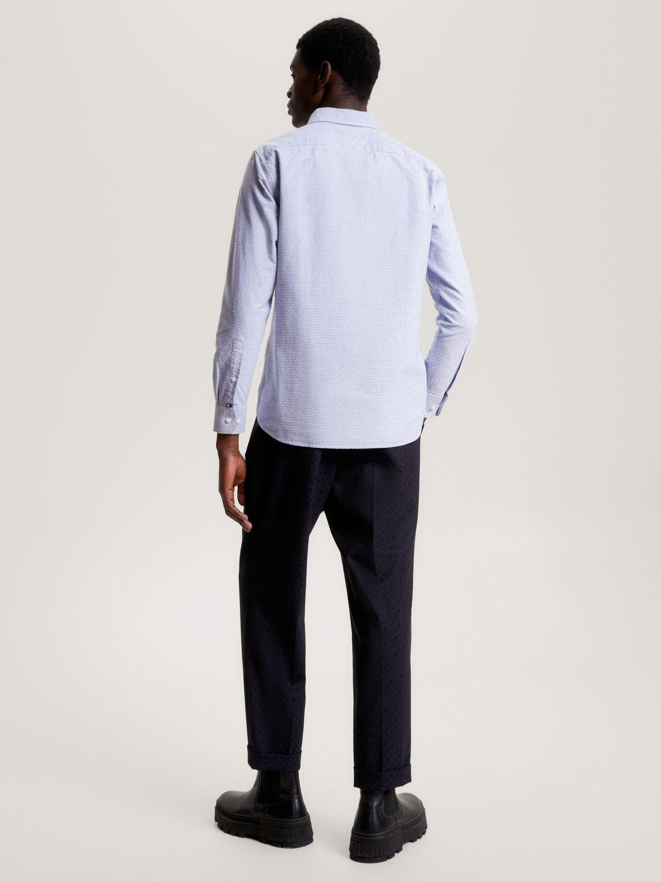 Camisa Dobby Con Corte Regular Celeste Tommy Hilfiger-2