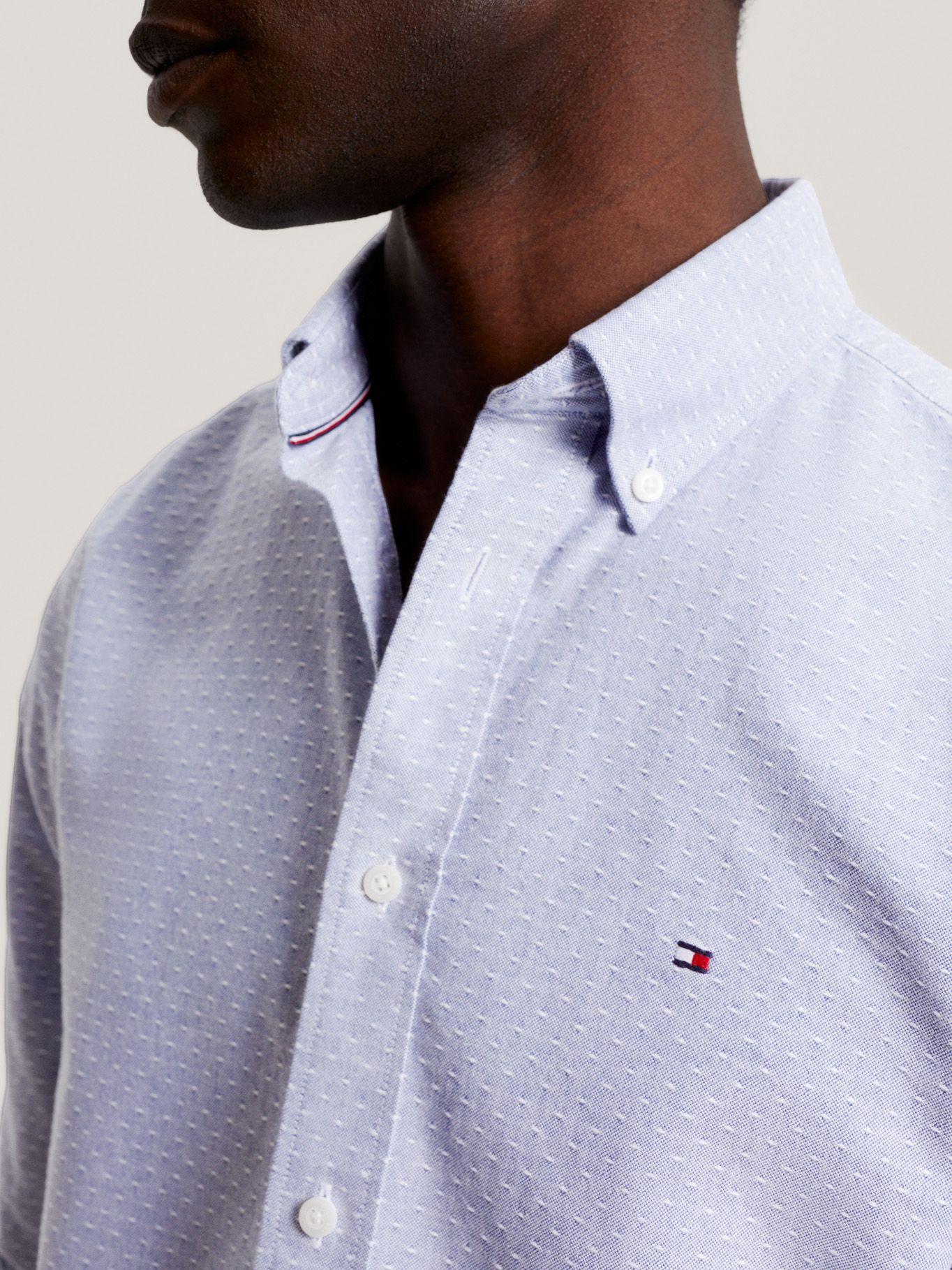 Camisa Dobby Con Corte Regular Celeste Tommy Hilfiger-3