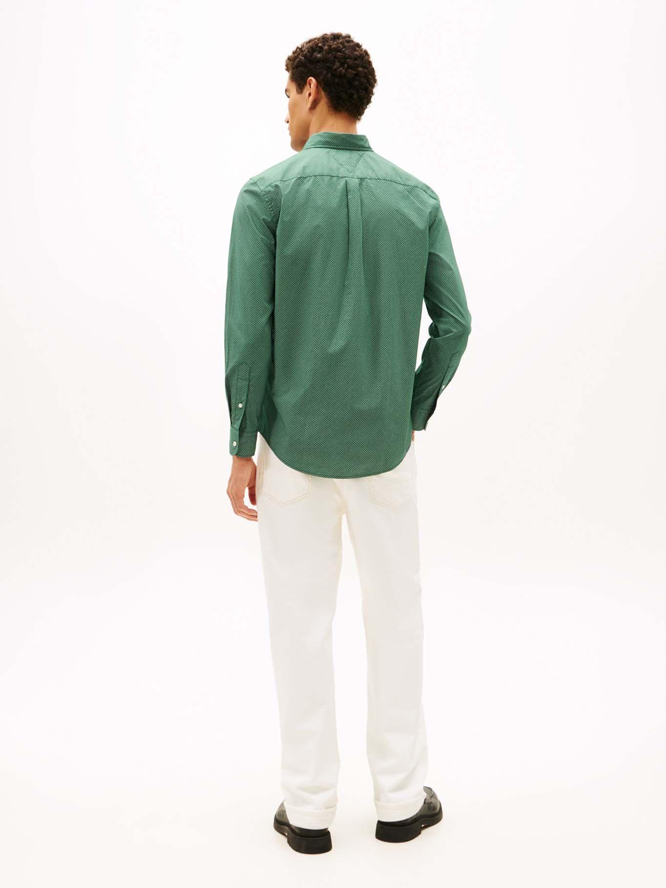 Camisa Micro Print Regular Fit Verde Tommy Hilfiger-2