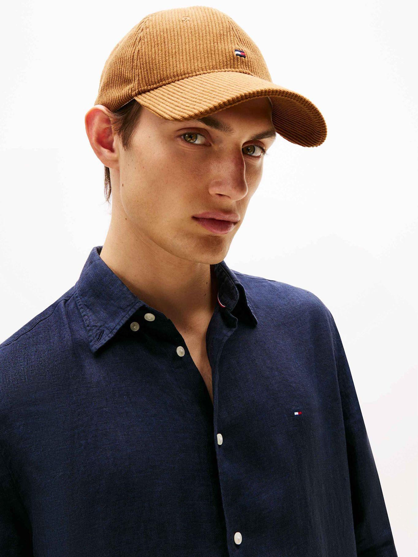 Camisa Solid Regular Fit Con Logo Azul Tommy Hilfiger-3
