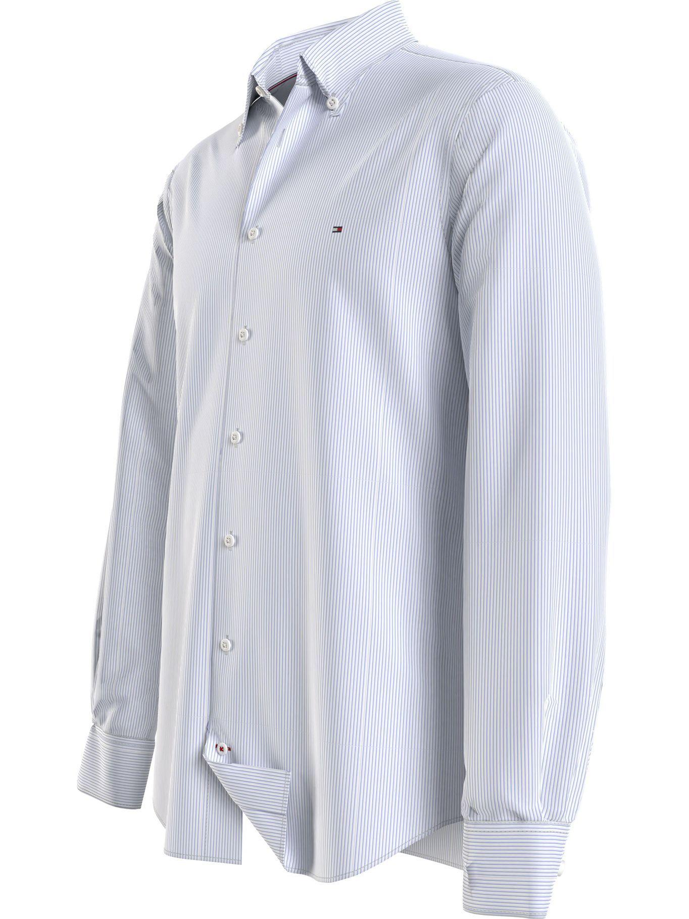 Camisa a Rayas Finas Regular Fit Celeste Tommy Hilfiger-2