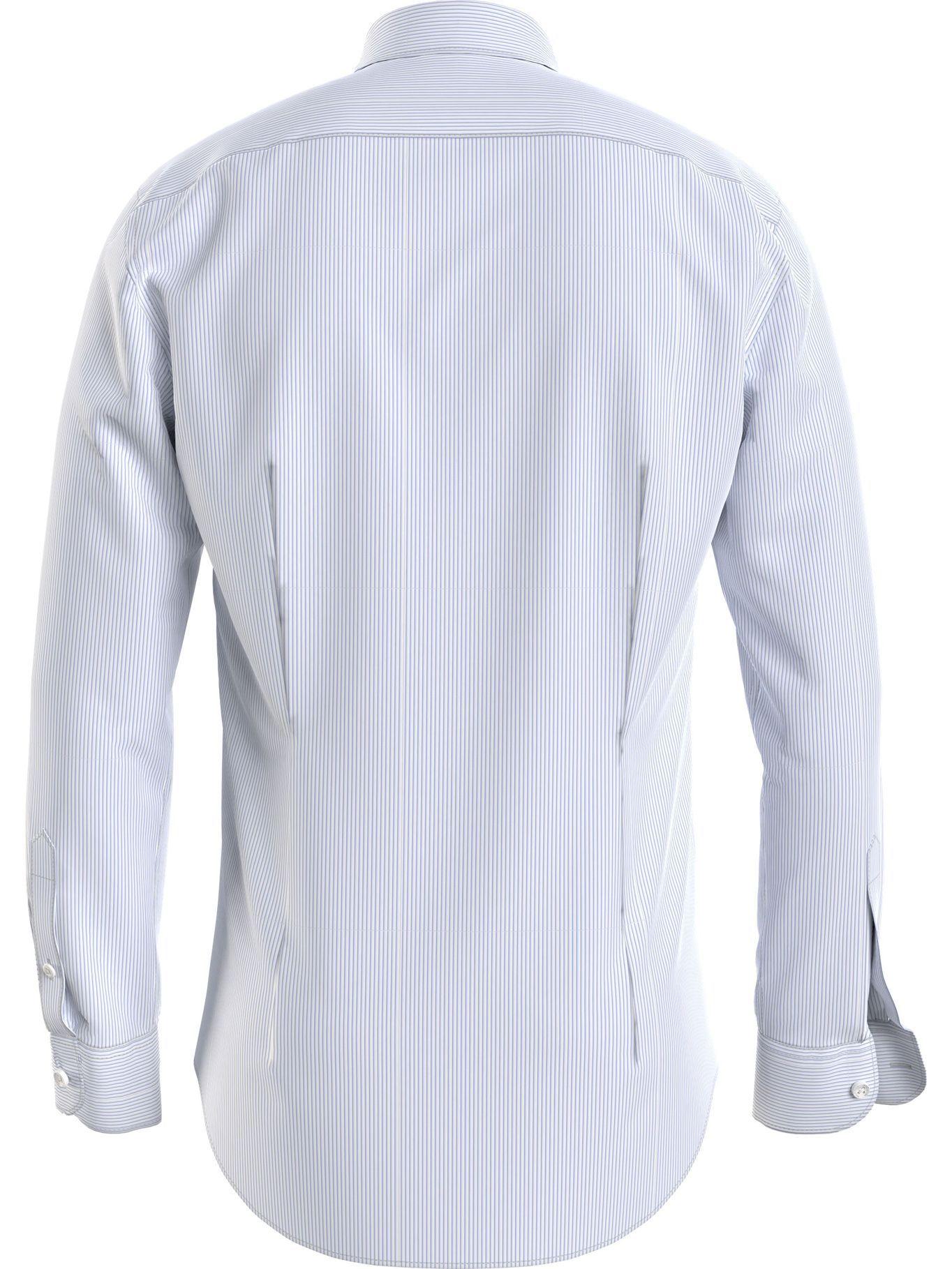 Camisa a Rayas Finas Regular Fit Celeste Tommy Hilfiger-1