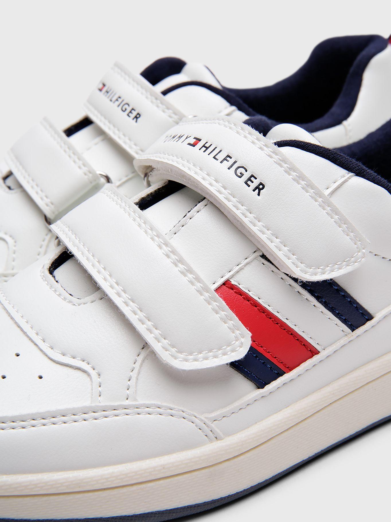Zapatilla Con Velcro Stripe Logo Blanco Tommy Hilfiger-4