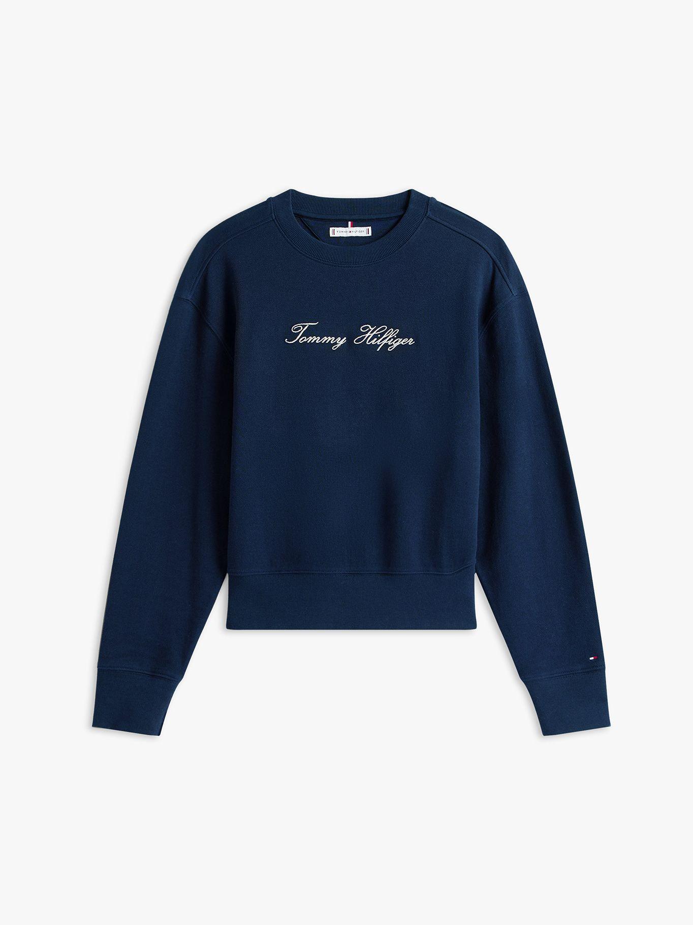 Polerón Con Logo Scrip Bordado Azul C1G Tommy Hilfiger-4