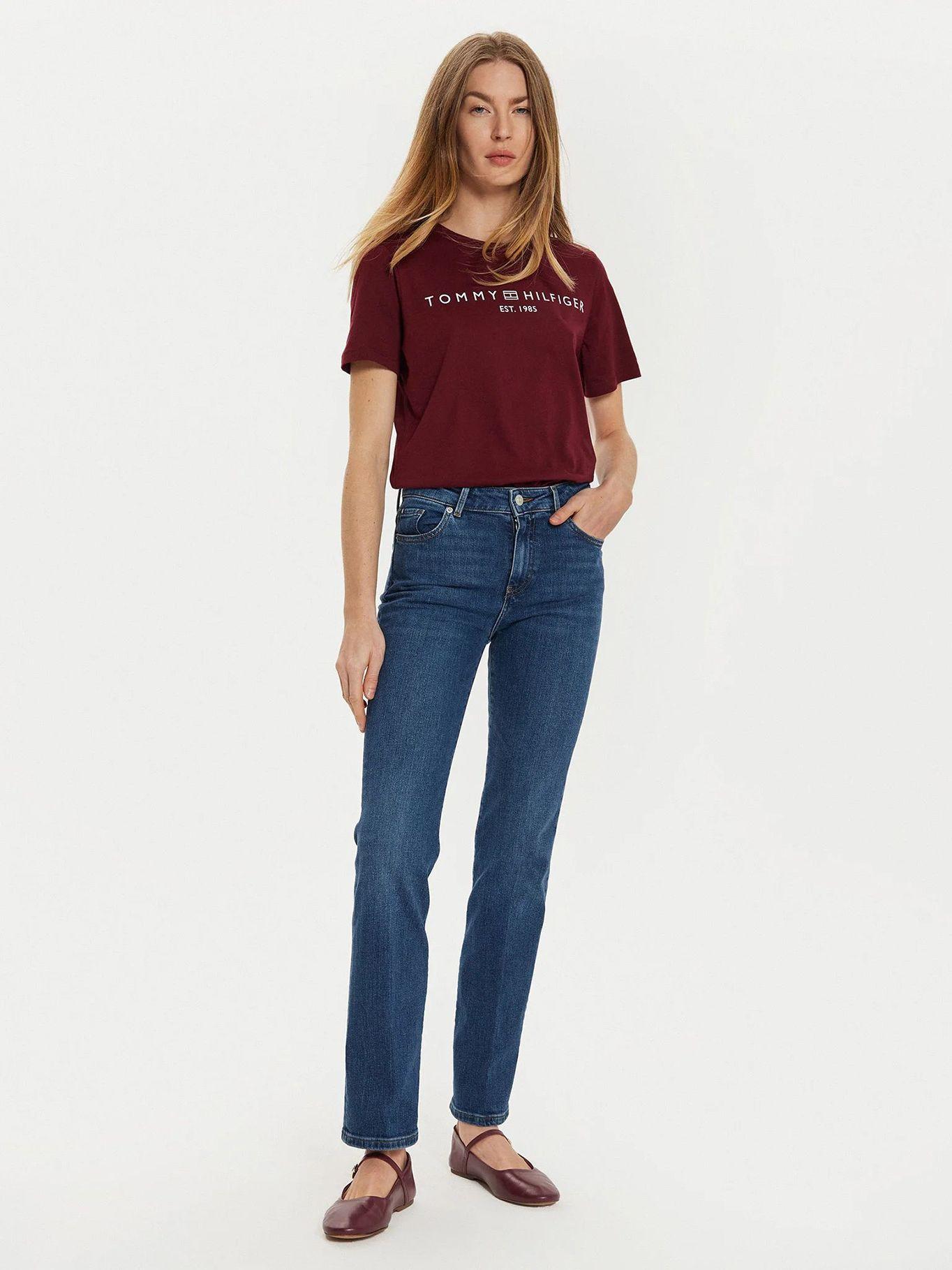 Polera Signature Con Logo Burdeo Tommy Hilfiger-1