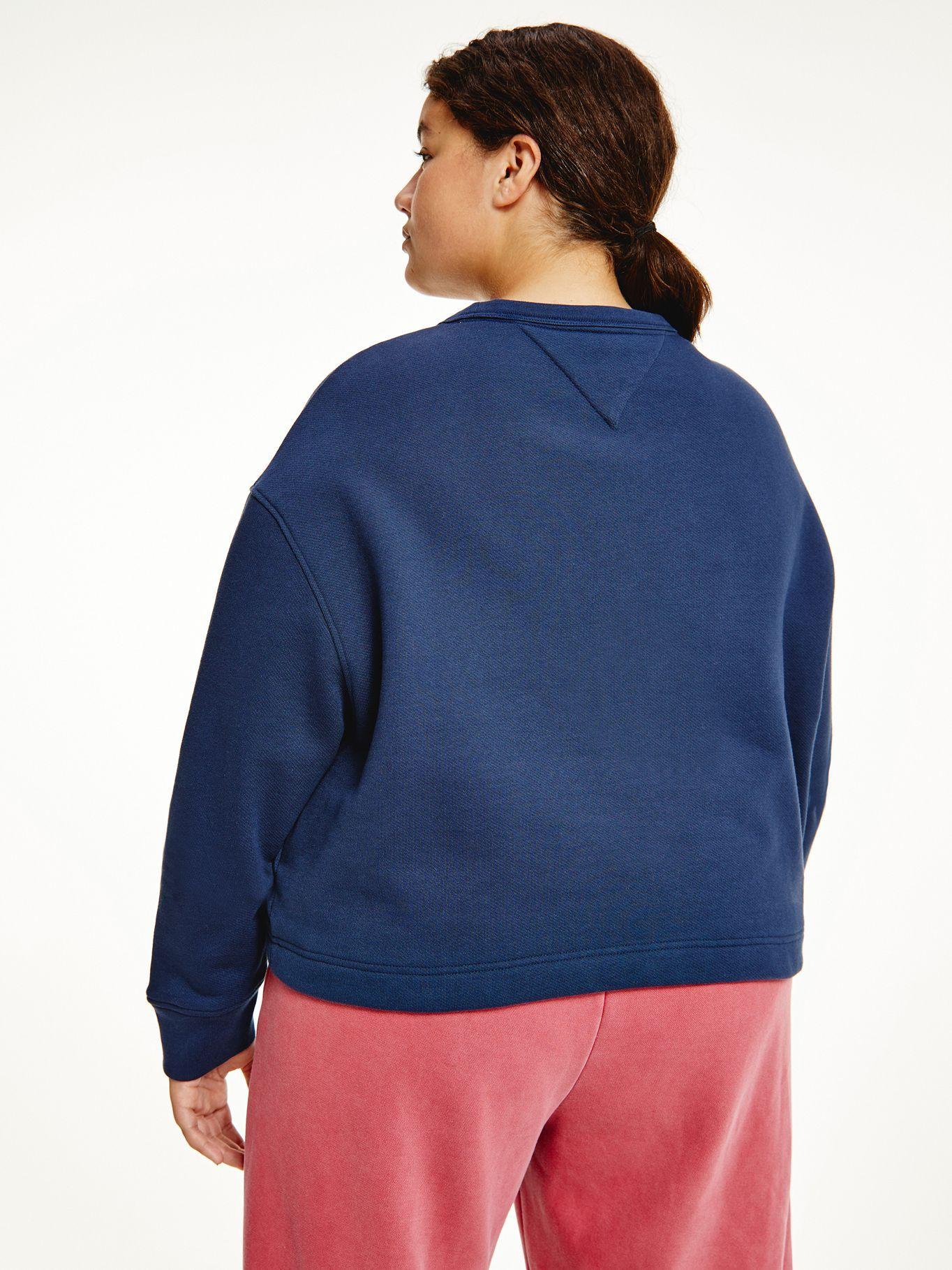 Polerón Curve Cropped Desteñida Azul Tommy Hilfiger-1