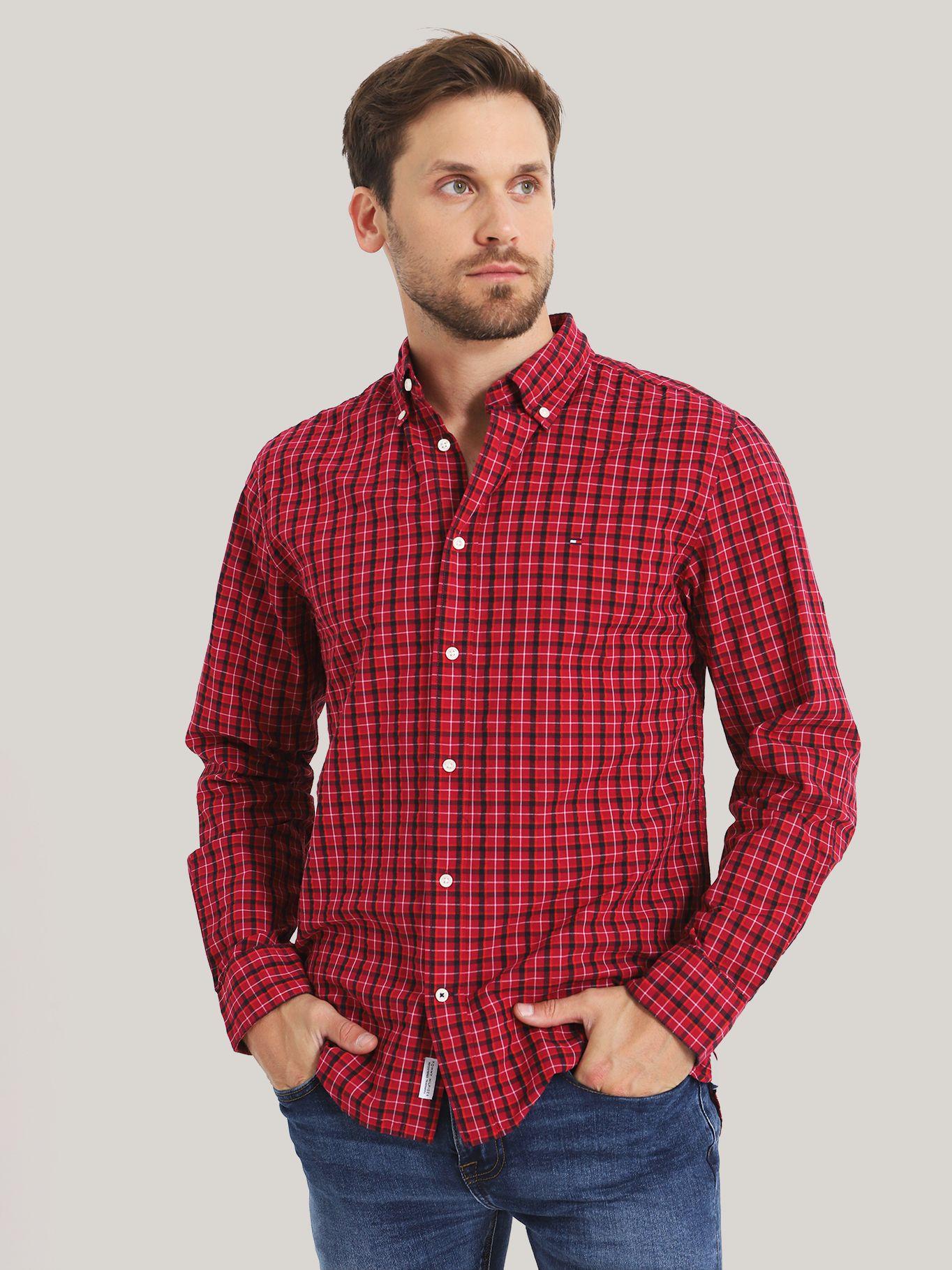 CAMISA FLEX REGULAR FIT CUADROS ROJO TOMMY HILFIGER-0