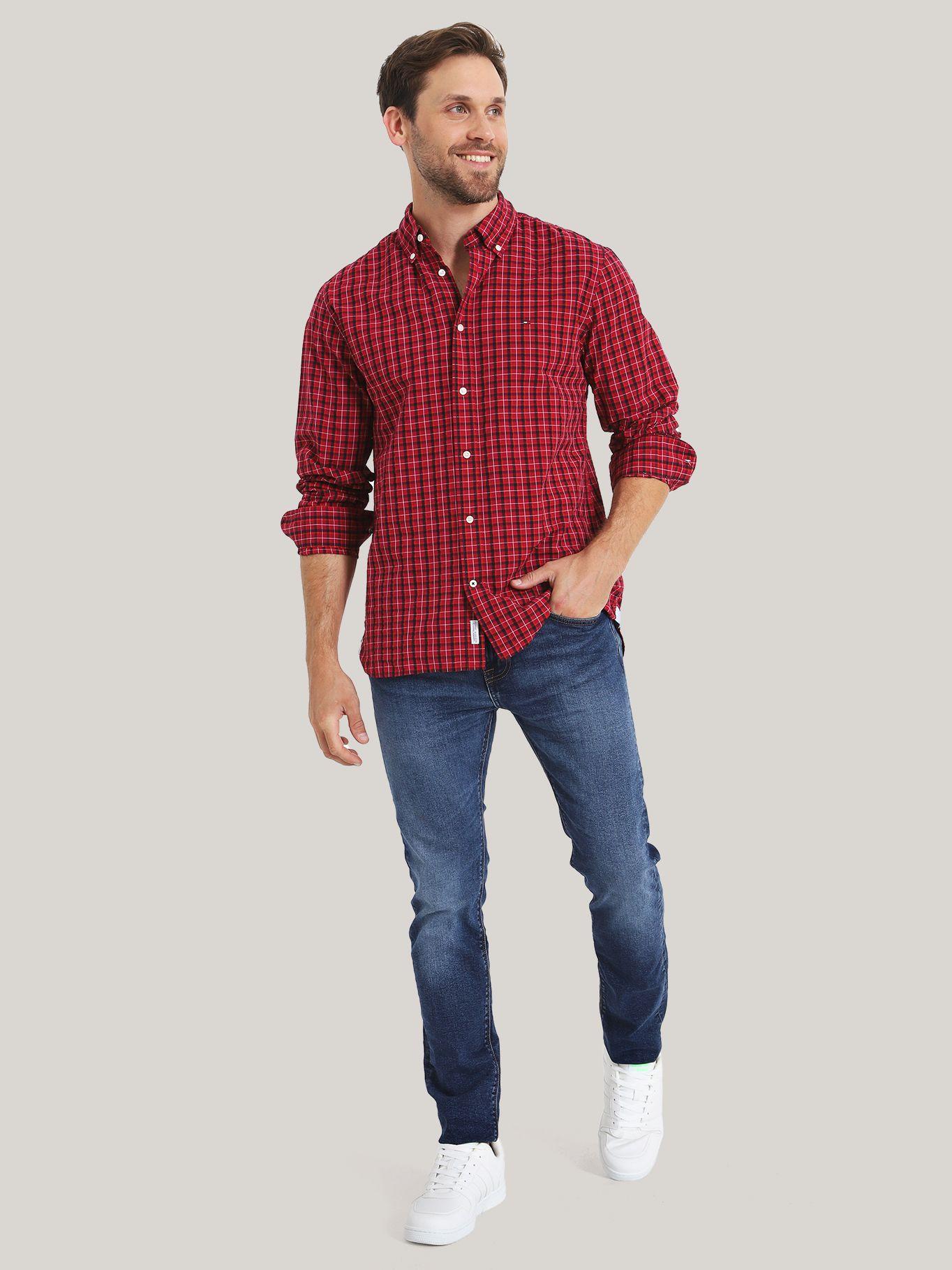 CAMISA FLEX REGULAR FIT CUADROS ROJO TOMMY HILFIGER-1