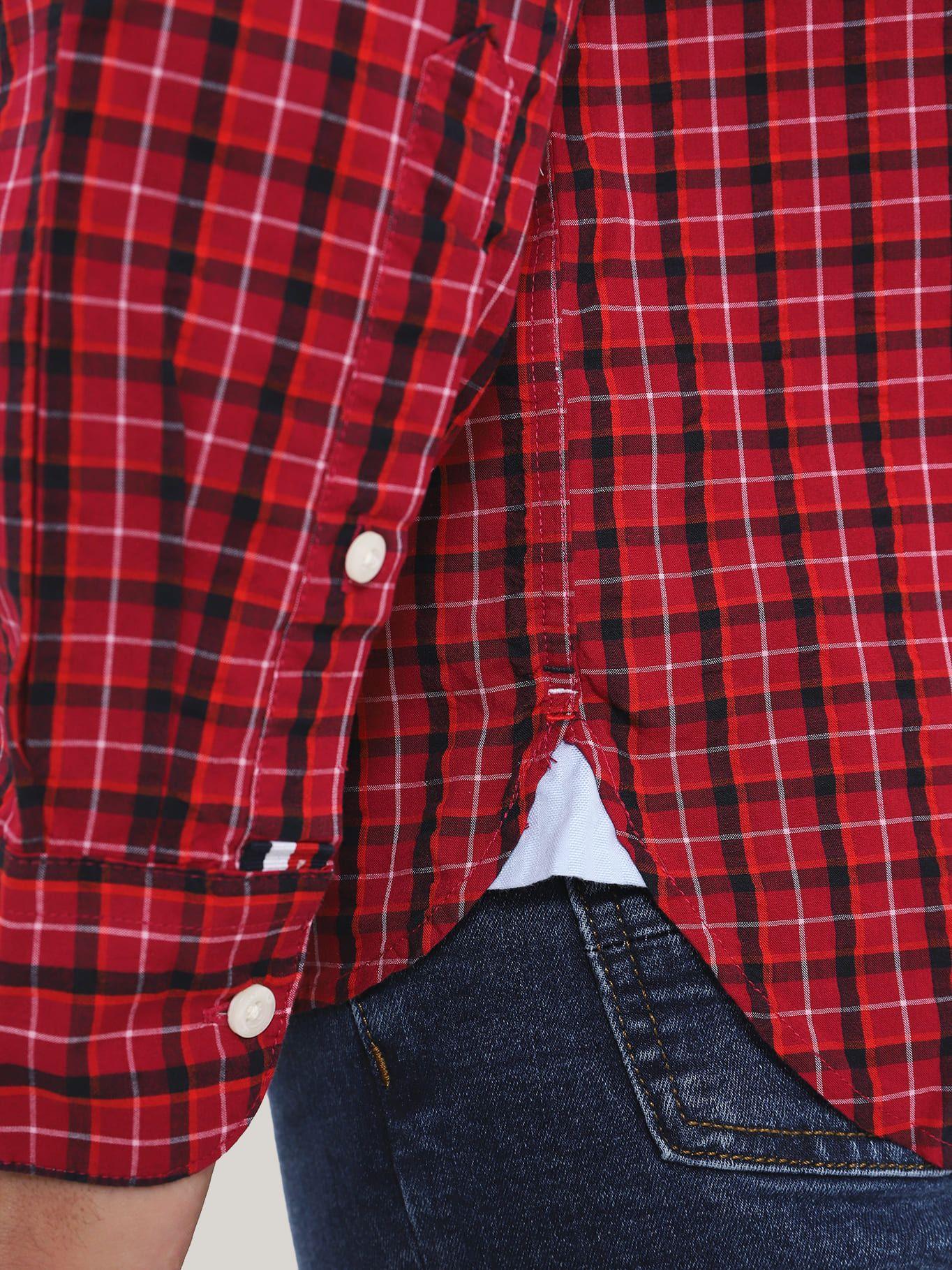 CAMISA FLEX REGULAR FIT CUADROS ROJO TOMMY HILFIGER-4