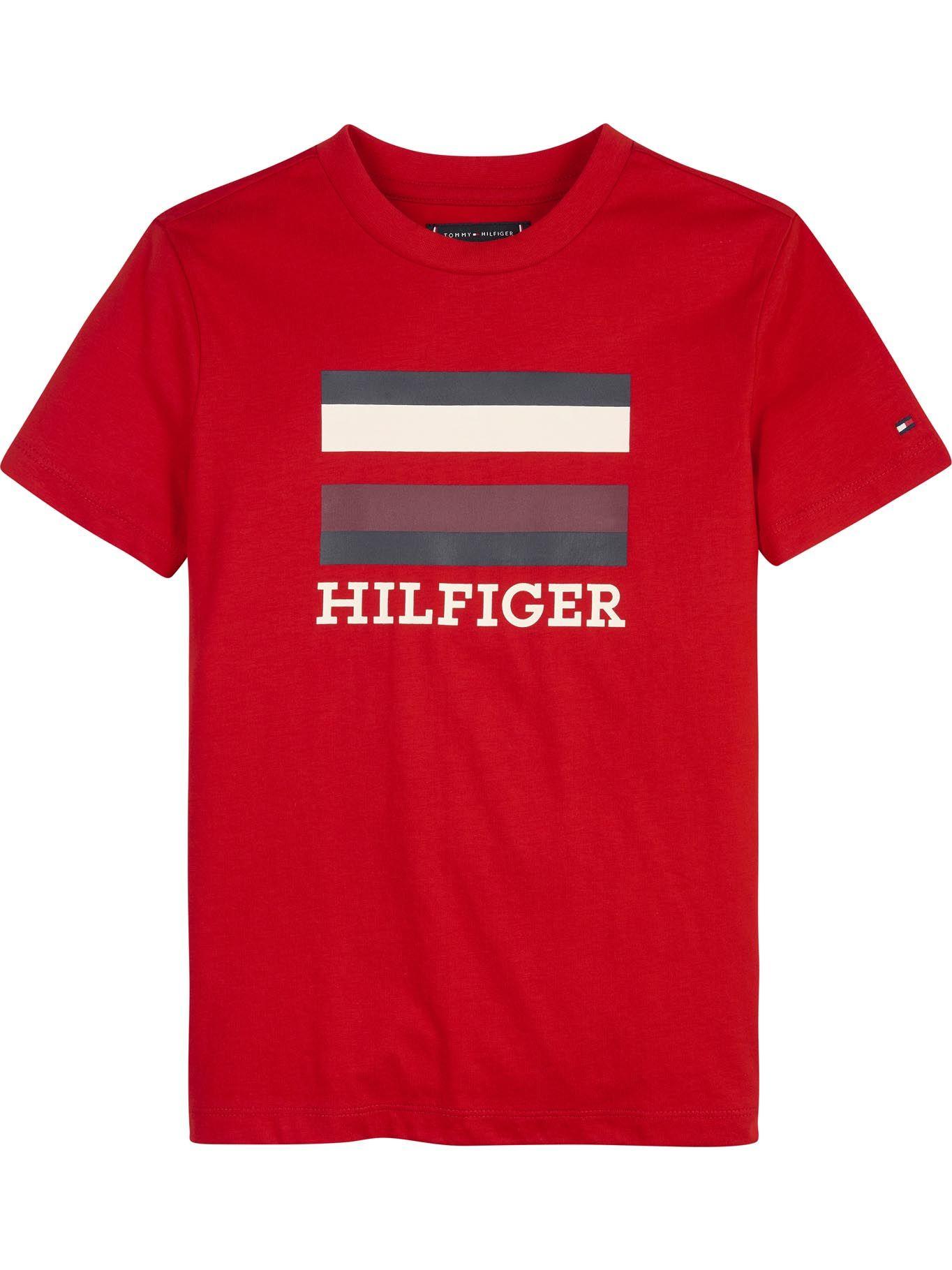 Polera Stripe Box Logo Rojo Tommy Hilfiger-0