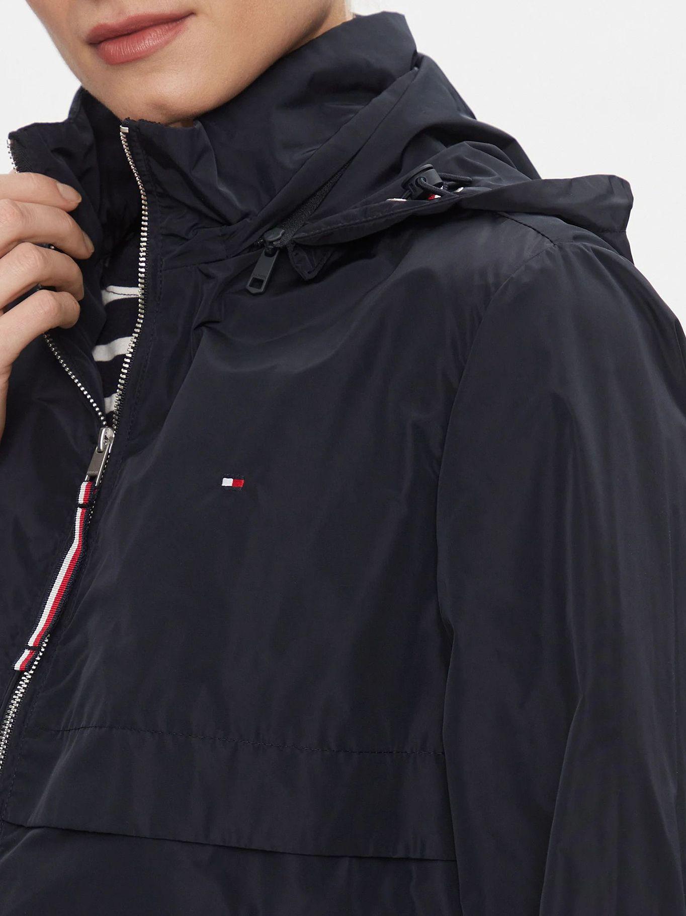 Cortaviento Ligero Con Gorro Y Logo Azul Tommy Hilfiger-4