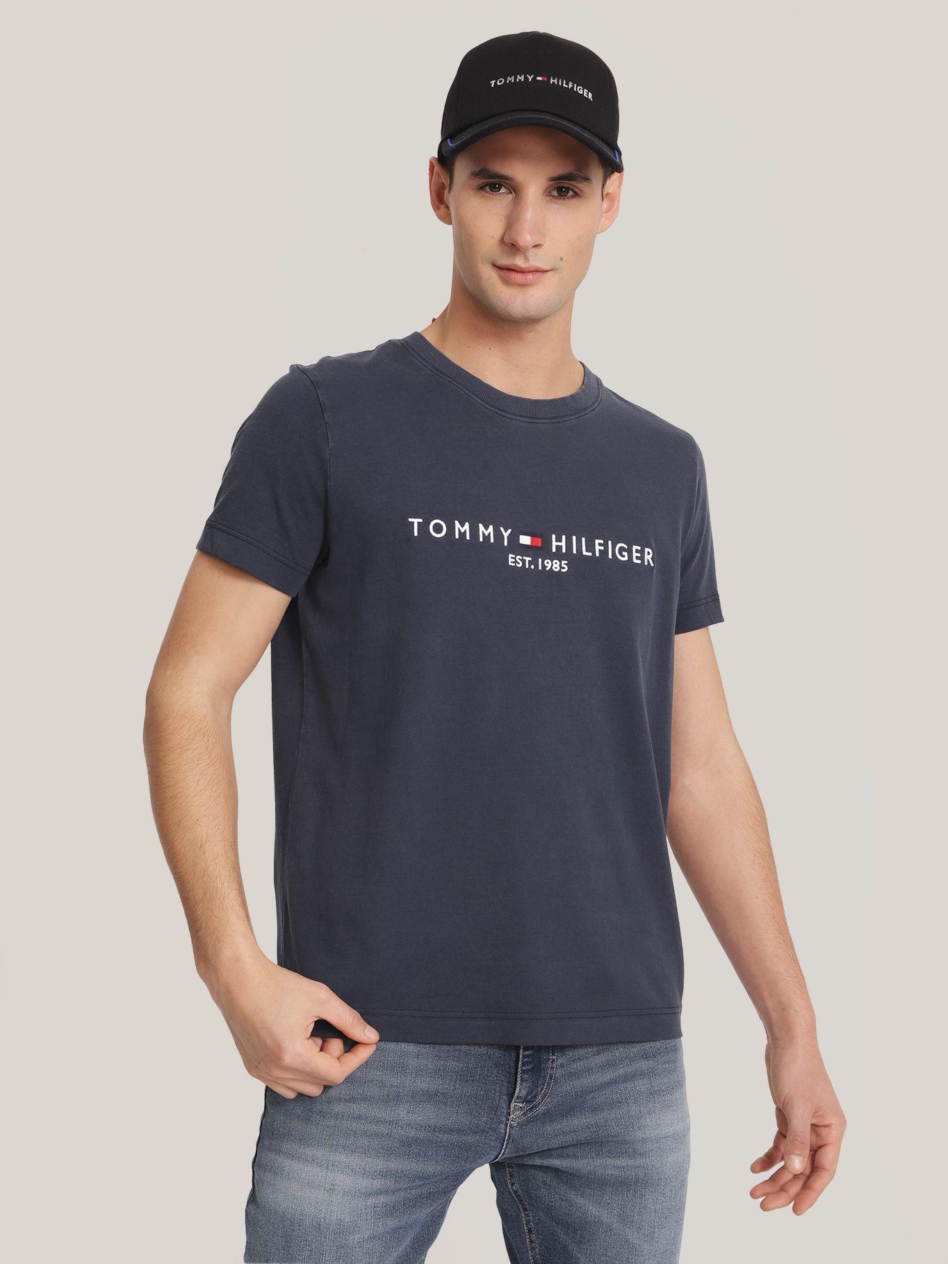 Polera Garment Dye Con Logo Azul Tommy Hilfiger-0