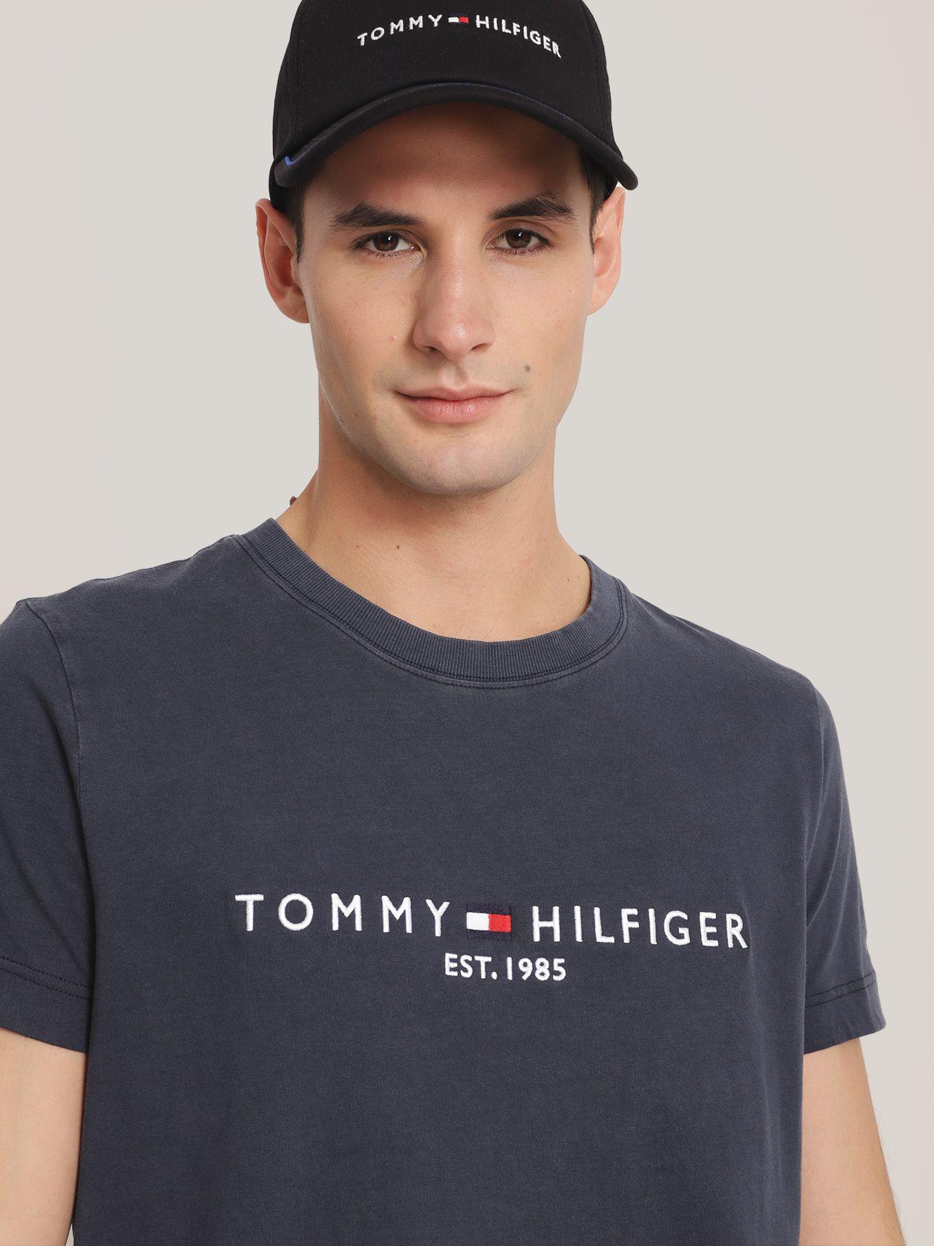 Polera Garment Dye Con Logo Azul Tommy Hilfiger-3