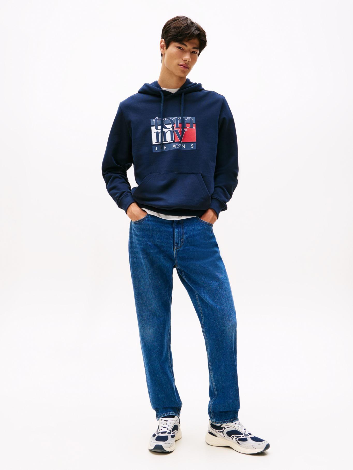 Polerón Hoodie Con Logo Azul Tommy Jeans-1