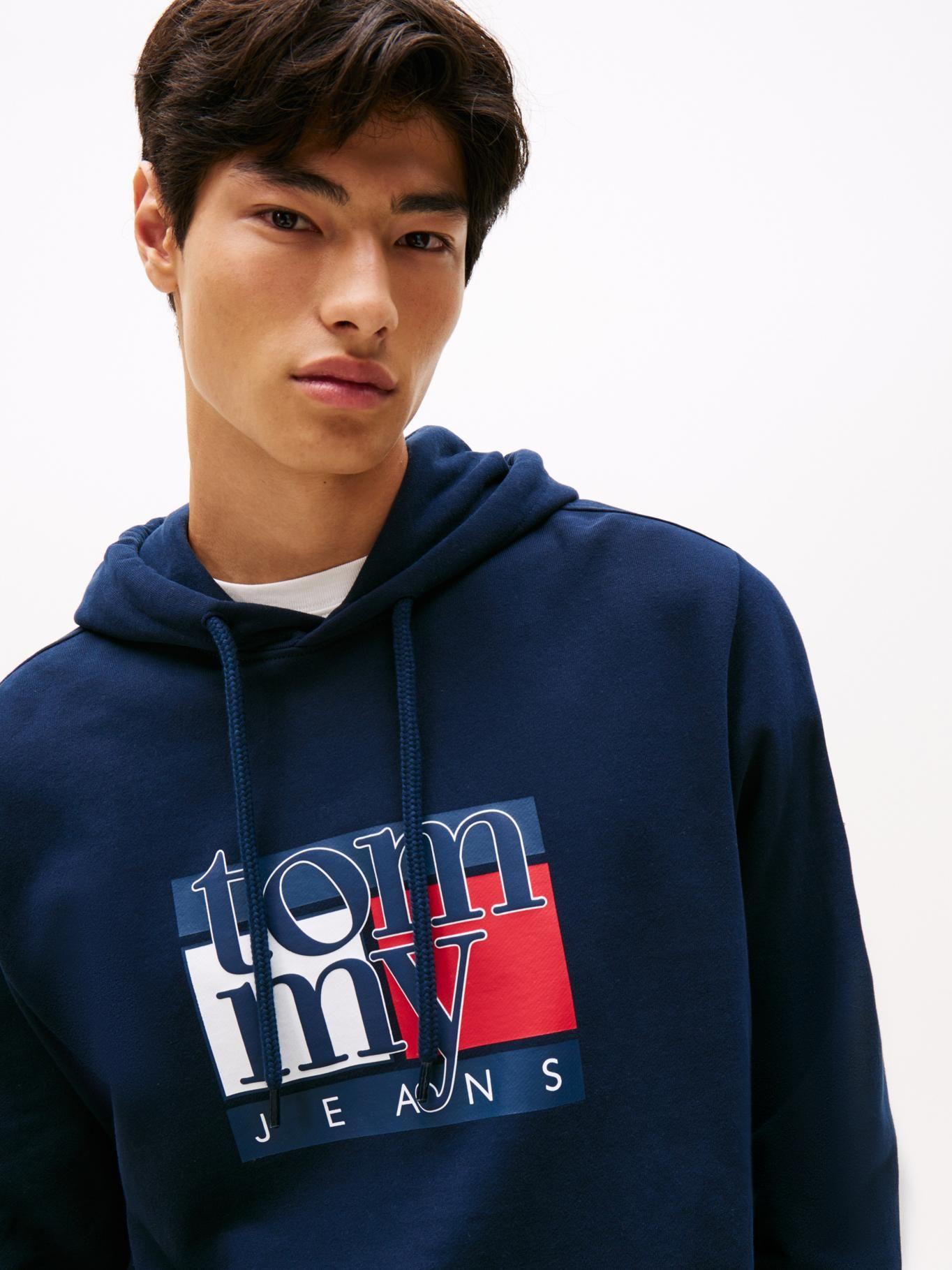 Polerón Hoodie Con Logo Azul Tommy Jeans-3