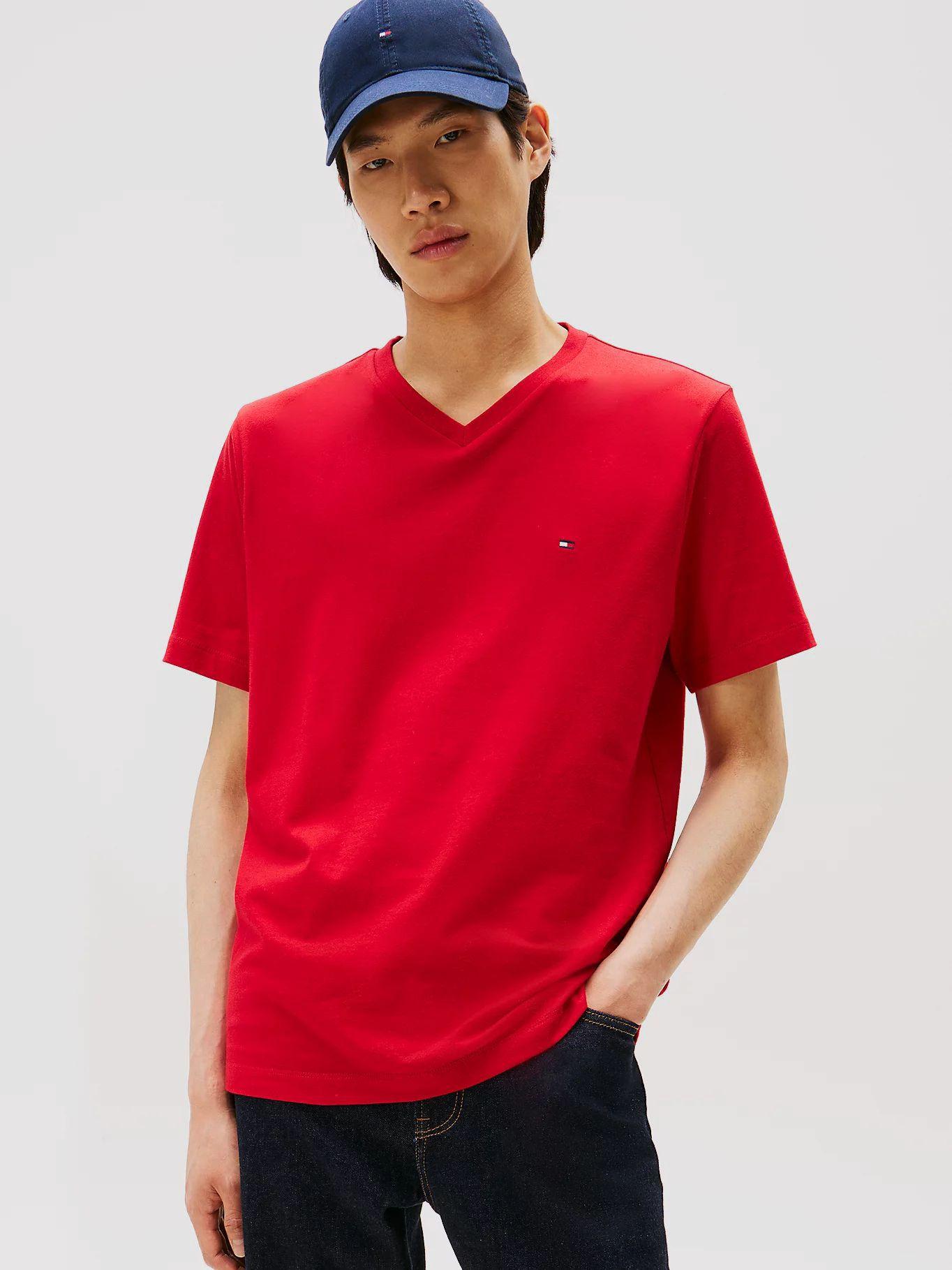 Polera Essential Cotton Regular XLD Rojo Tommy Hilfiger-0