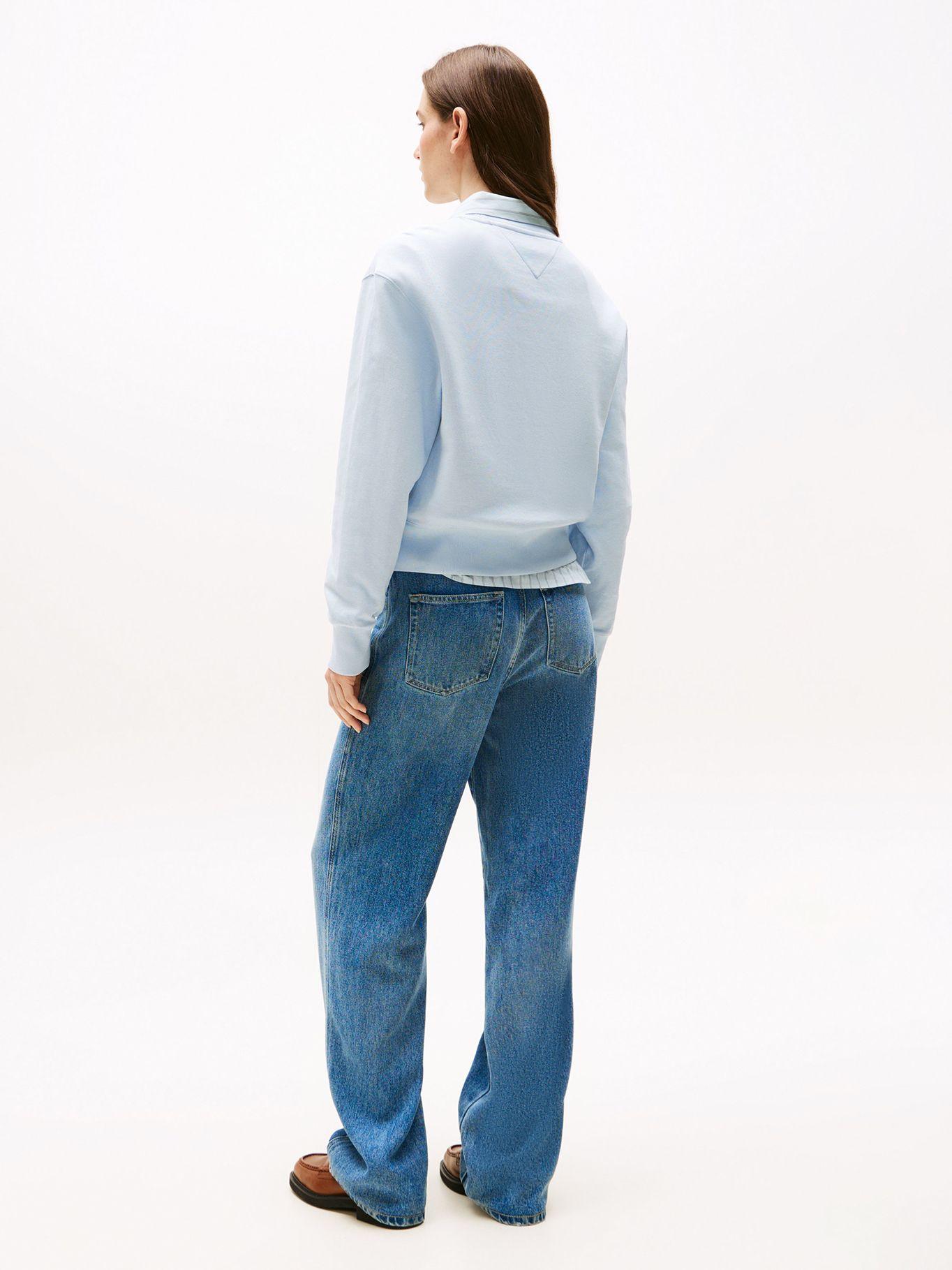 Polerón  Logo Script Bordado Celeste C1O Tommy Hilfiger-2