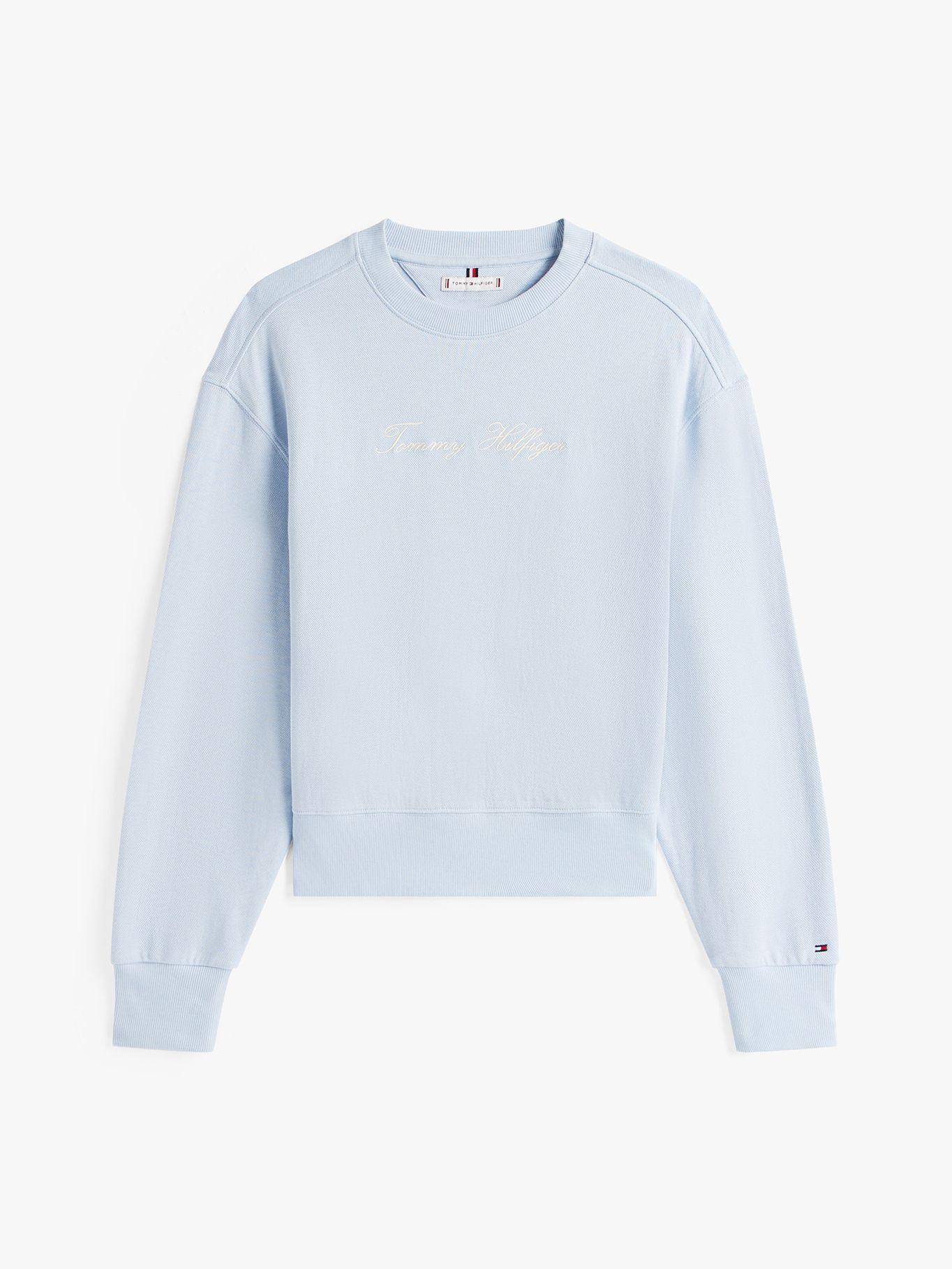 Polerón  Logo Script Bordado Celeste C1O Tommy Hilfiger-4