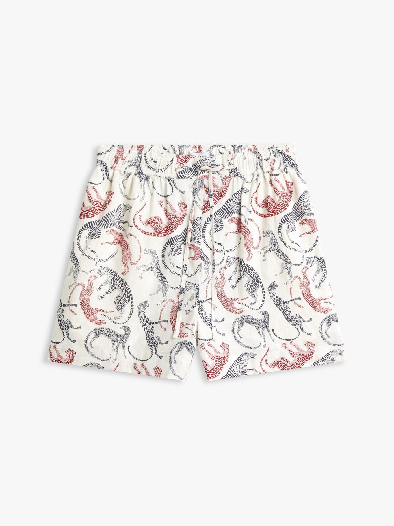 Shorts De Lino Con Logo Bordado-4