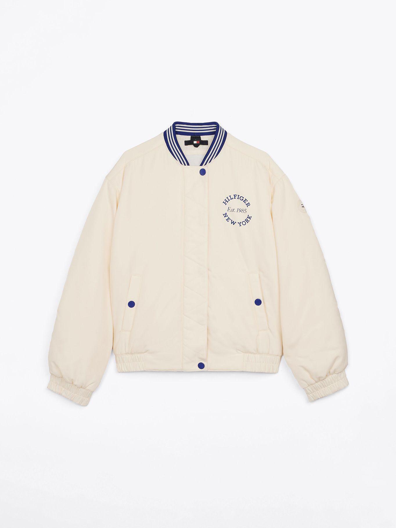Chaqueta Bomber Varsity De Satén Beige Tommy Hilfiger-5