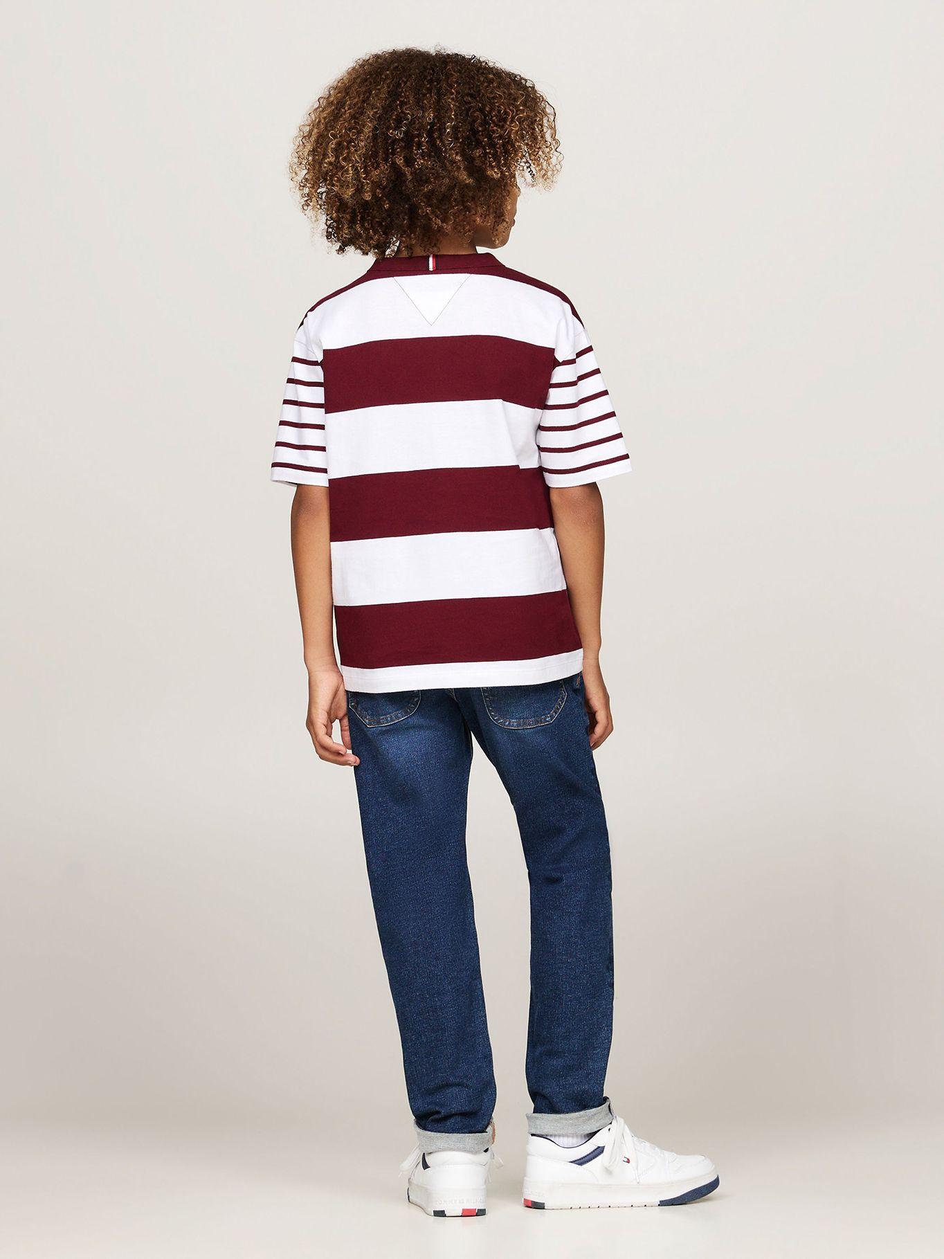 Polera De Niño A Rayas y Logo Multicolor Tommy Hilfiger-2
