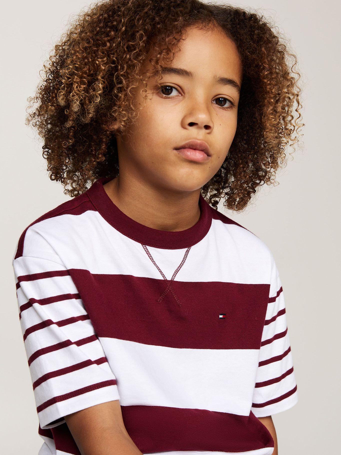 Polera De Niño A Rayas y Logo Multicolor Tommy Hilfiger-3