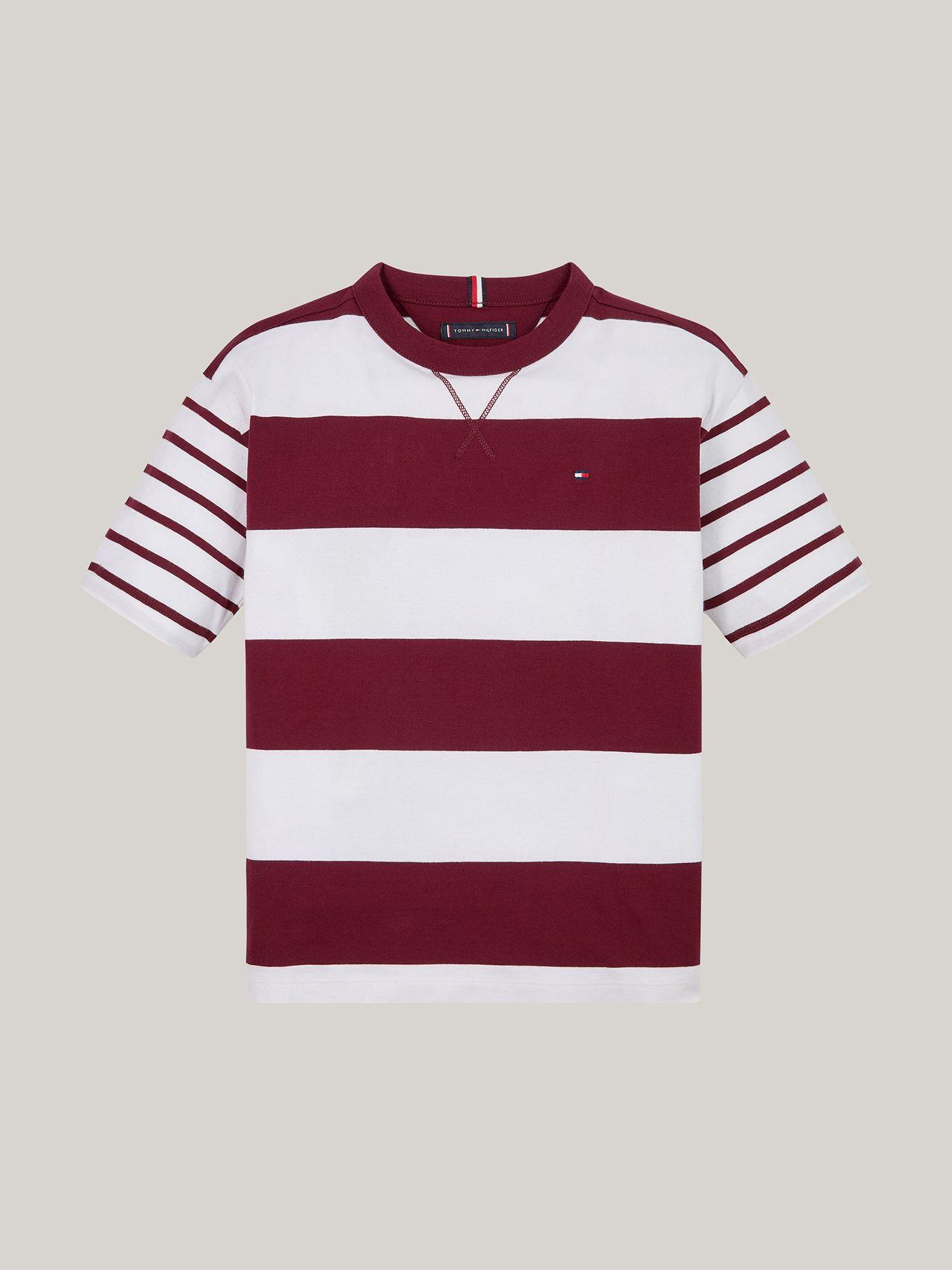 Polera De Niño A Rayas y Logo Multicolor Tommy Hilfiger-4