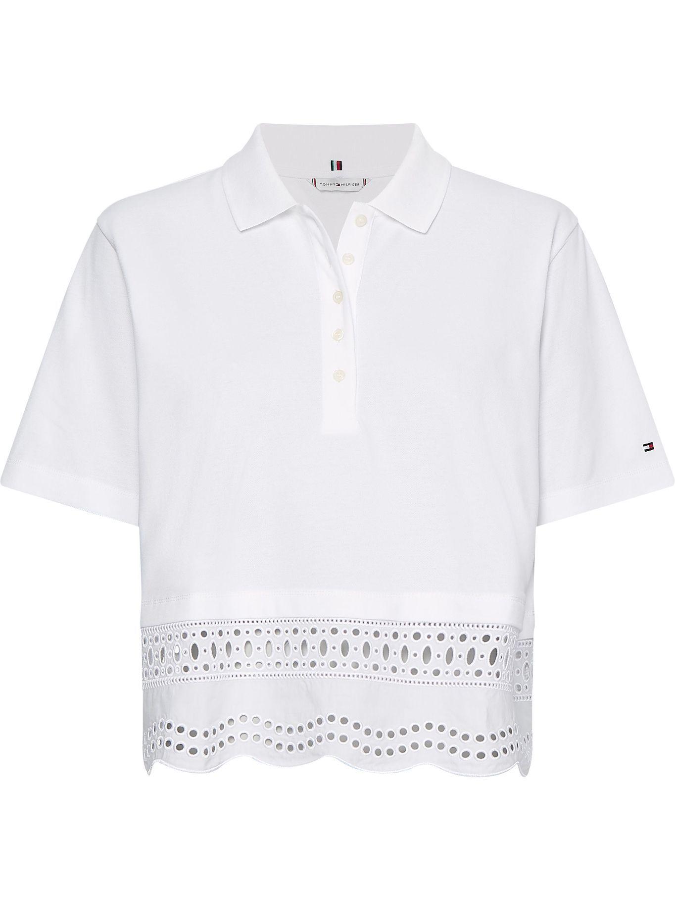 Polo Relaxed Con Diseño Calado Blanco Tommy Hilfiger-0