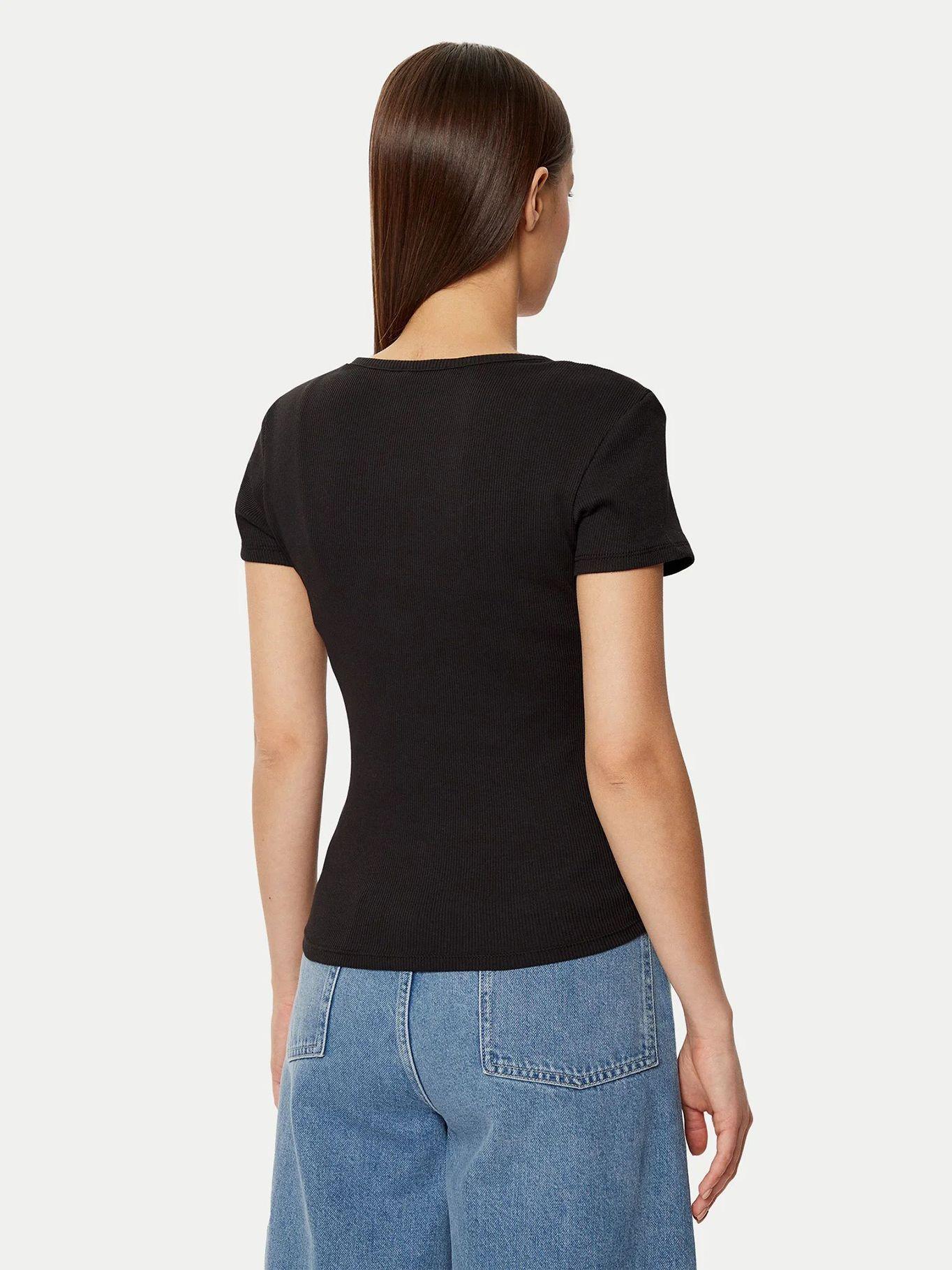 Polera De Rayas Slim Fit Negro Tommy Jeans-2