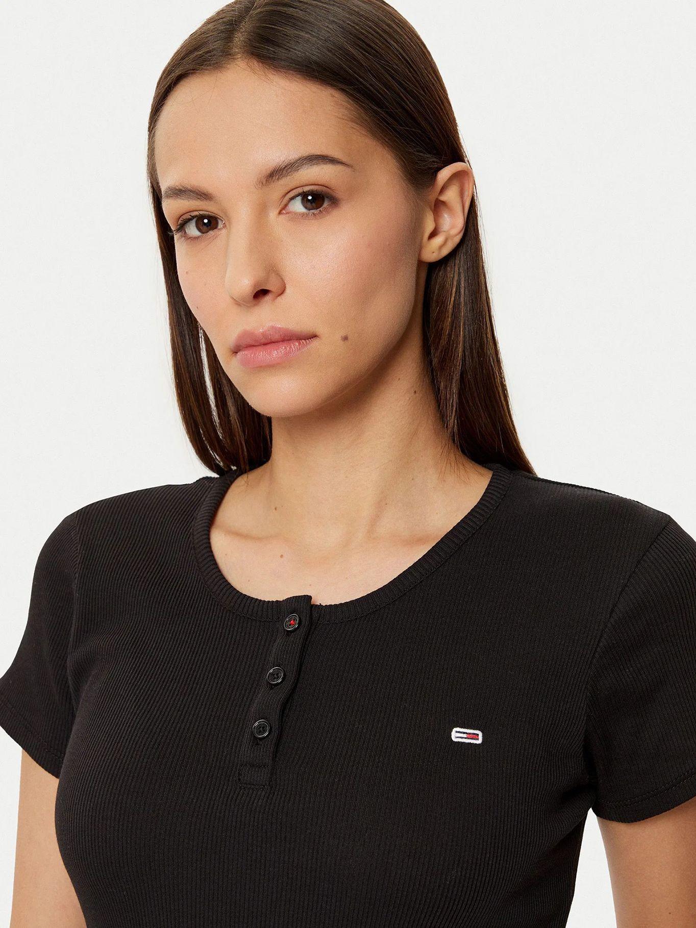 Polera De Rayas Slim Fit Negro Tommy Jeans-3