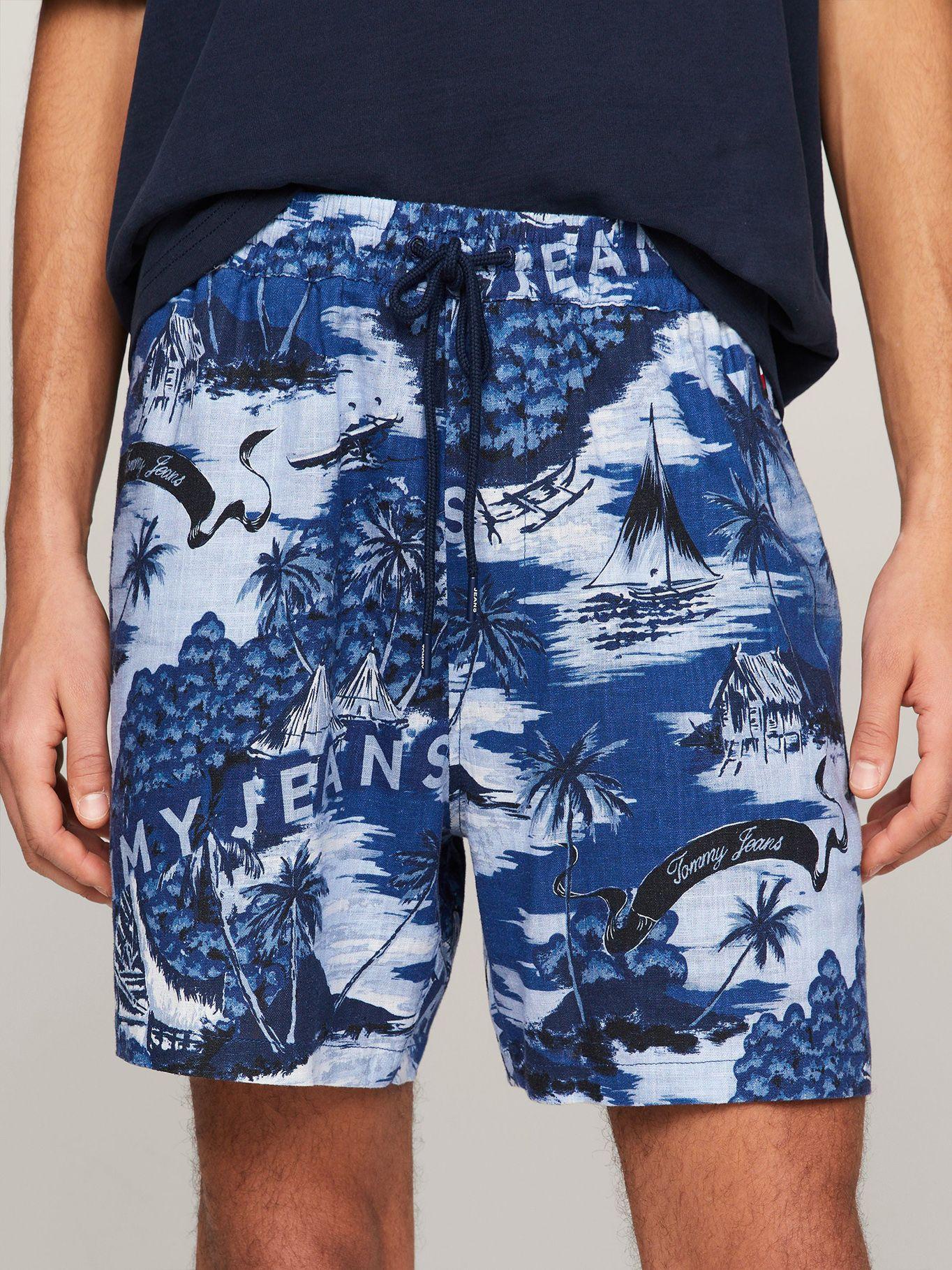 Shorts Hombre Hawaiano Azul Tommy Jeans-0