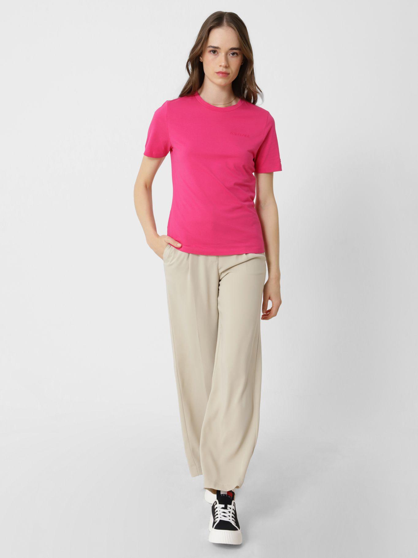 Polera Slim Fit Bright Logo Rosado Tommy Hilfiger-2