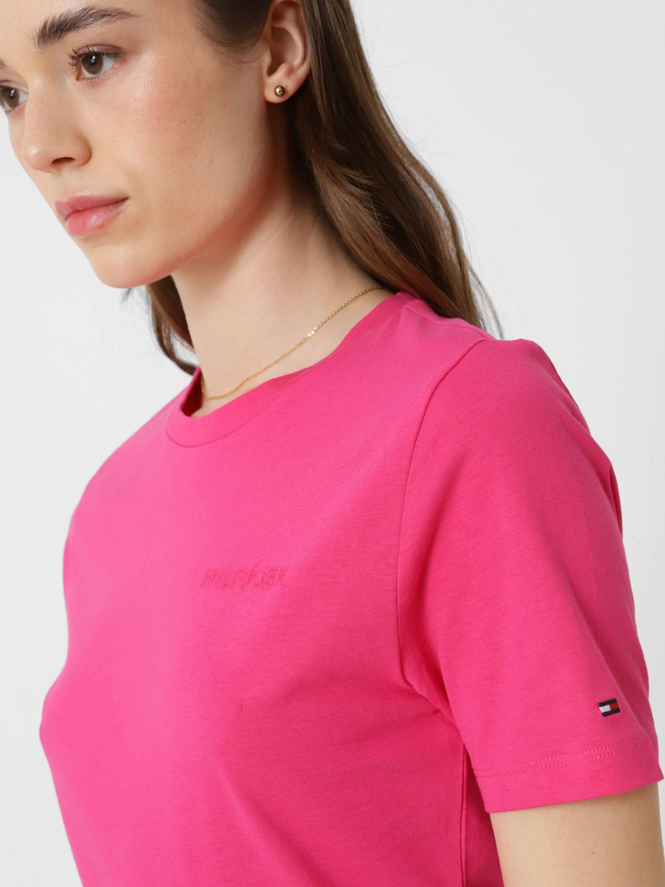 Polera Slim Fit Bright Logo Rosado Tommy Hilfiger-3