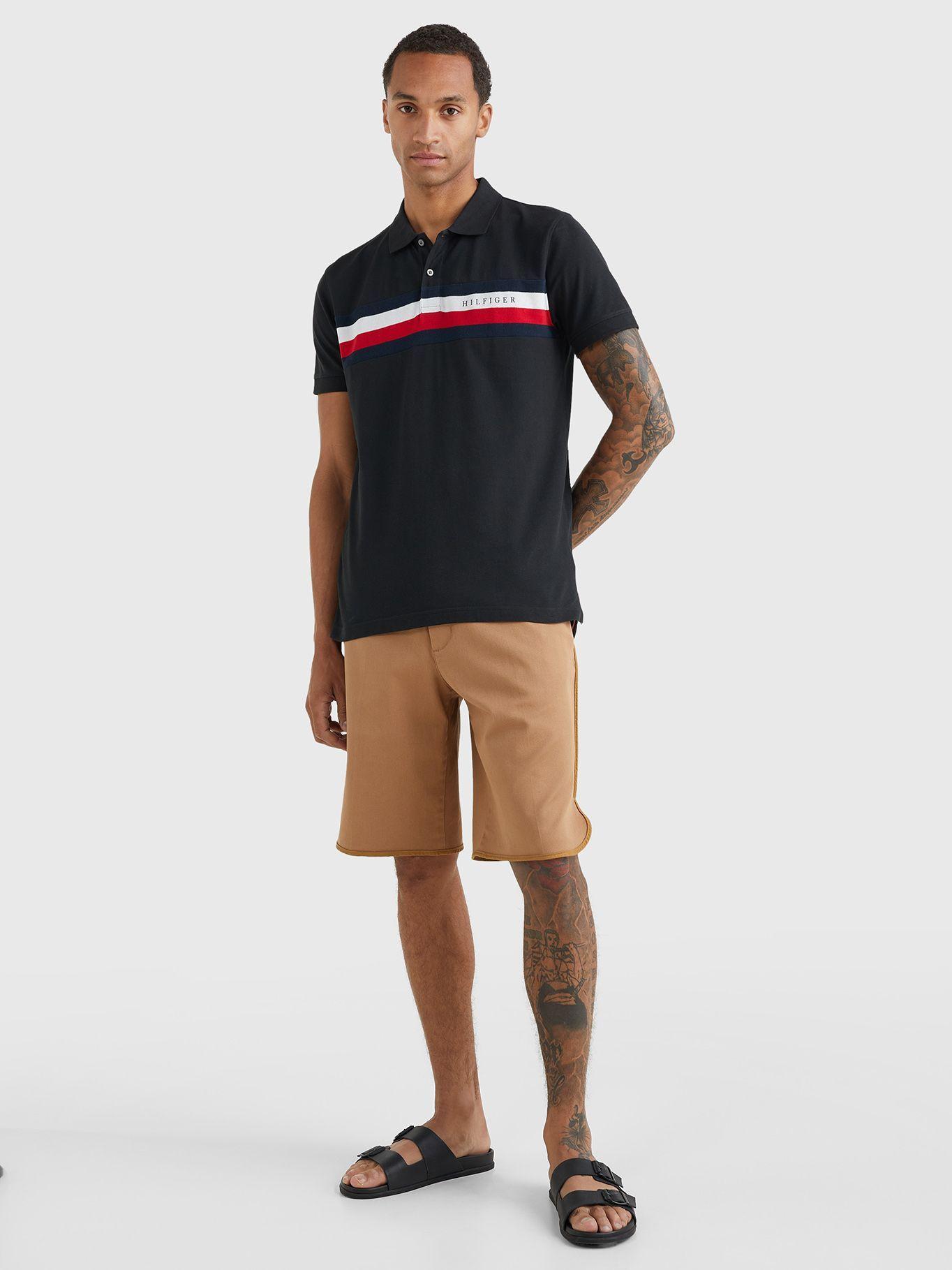Polo Stripe Corporate Regular Fit Negro Tommy Hilfiger-1