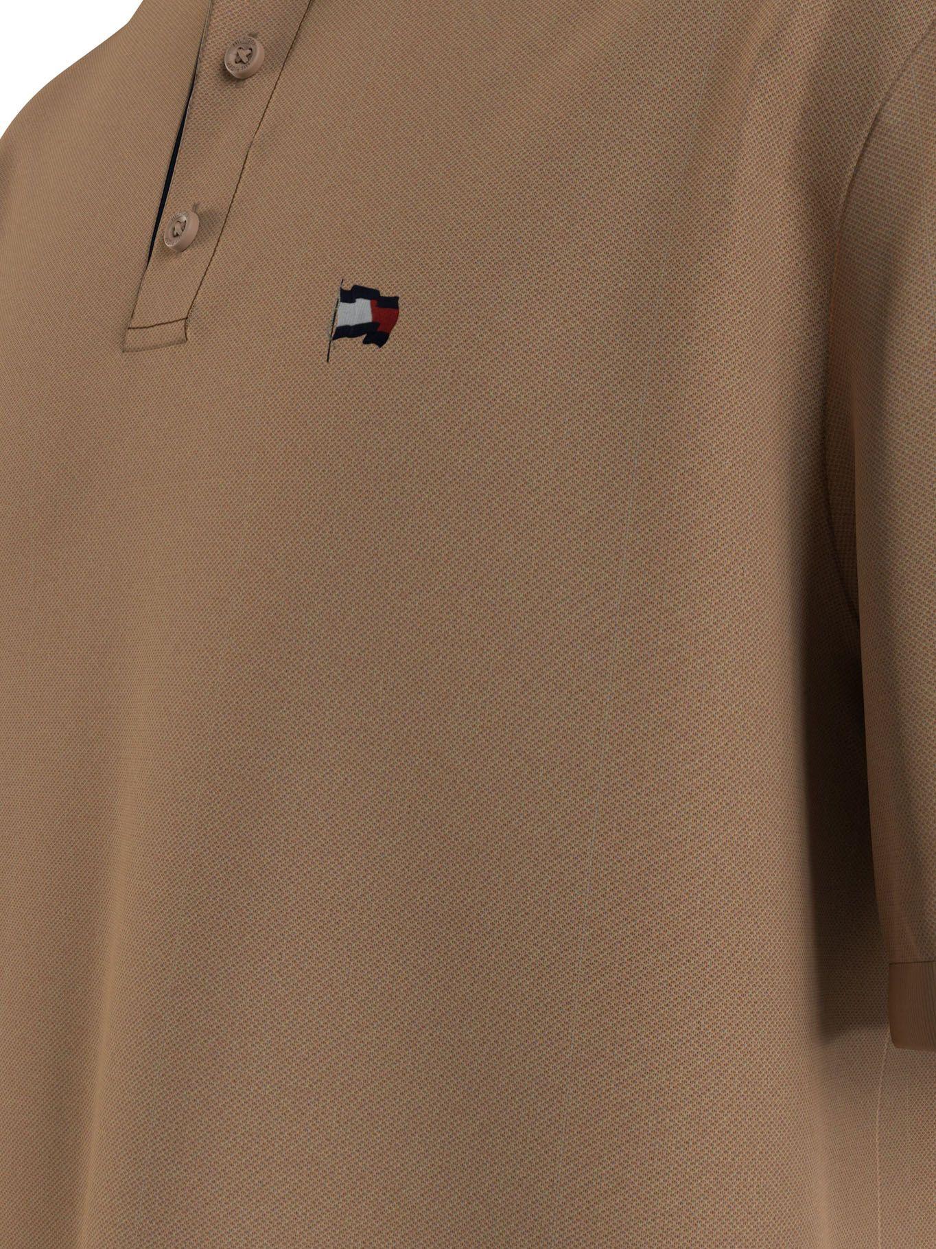 Polo Logo Bandera Ondulante Café Tommy Hilfiger-4