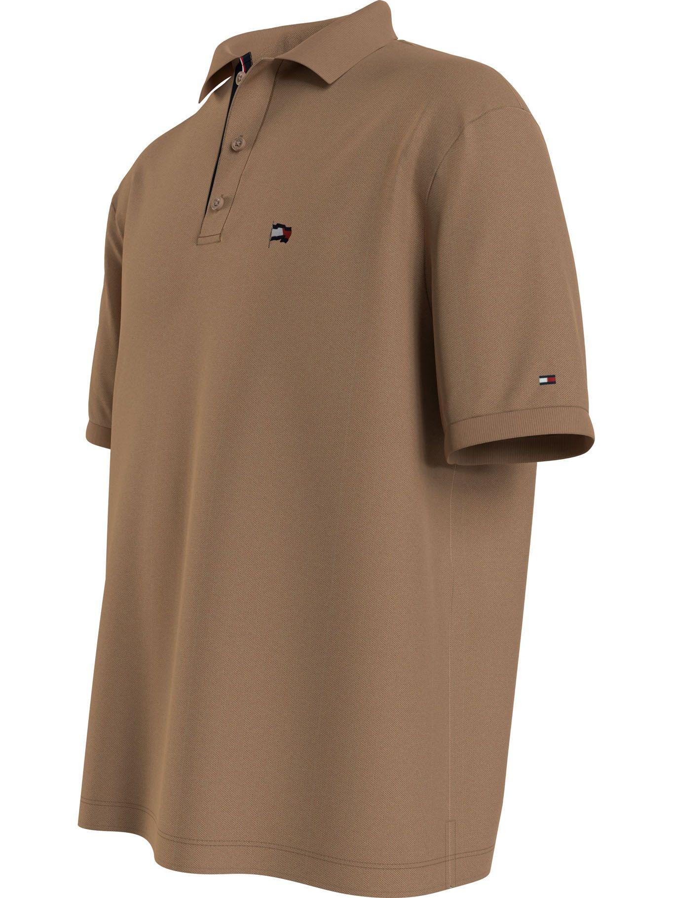 Polo Logo Bandera Ondulante Café Tommy Hilfiger-2