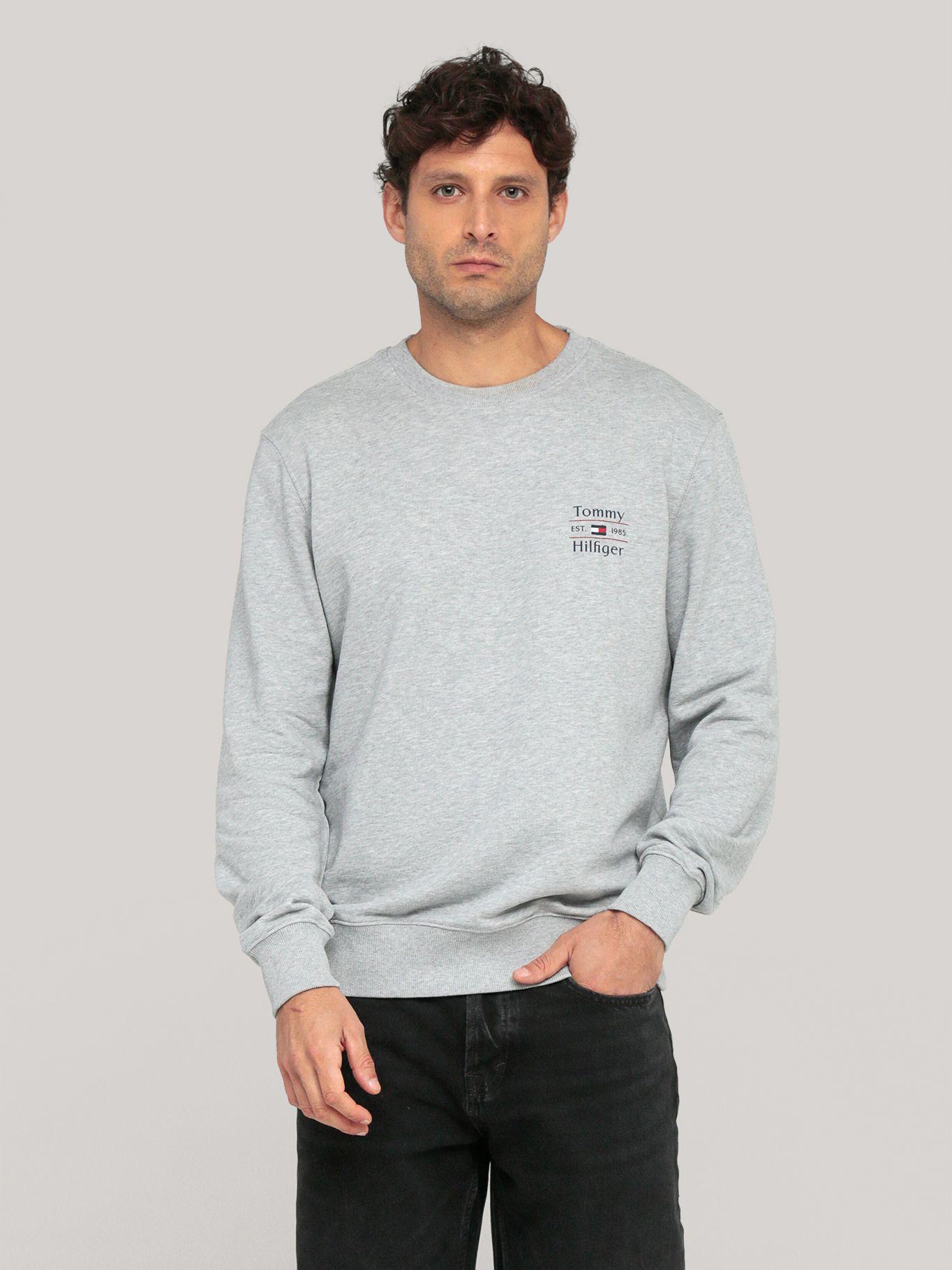 Polerón Solid Stack Logo Gris Tommy Hilfiger-0