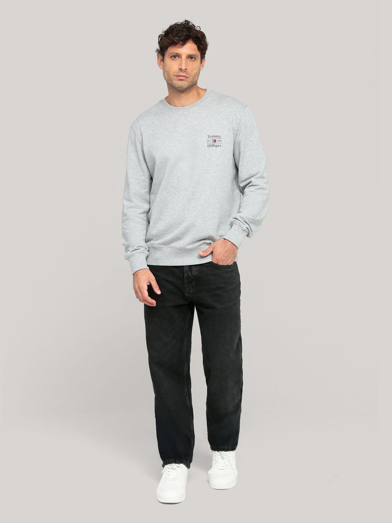 Polerón Solid Stack Logo Gris Tommy Hilfiger-1