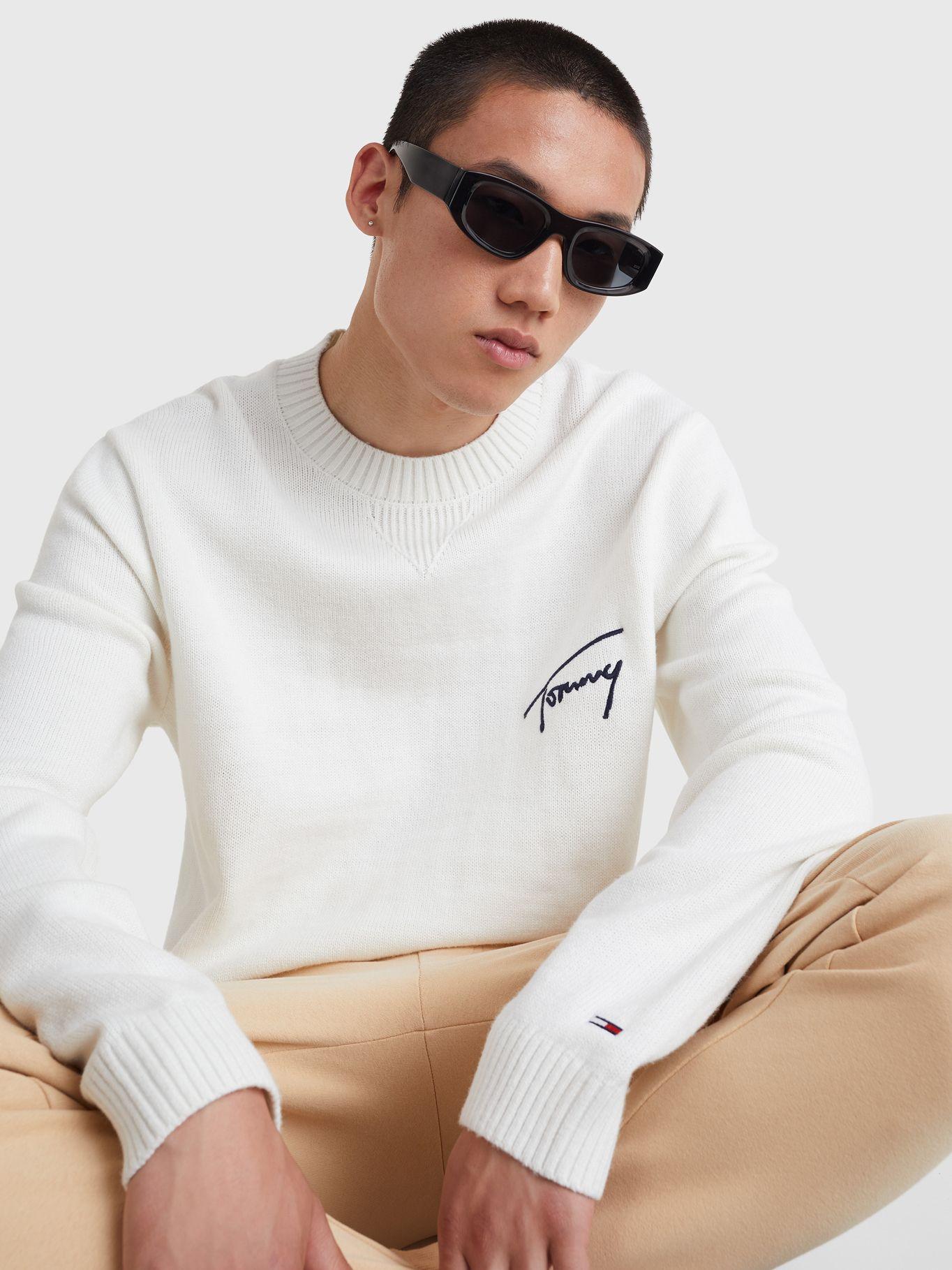 Sweater Logo Signature Blanco Tommy Jeans-3