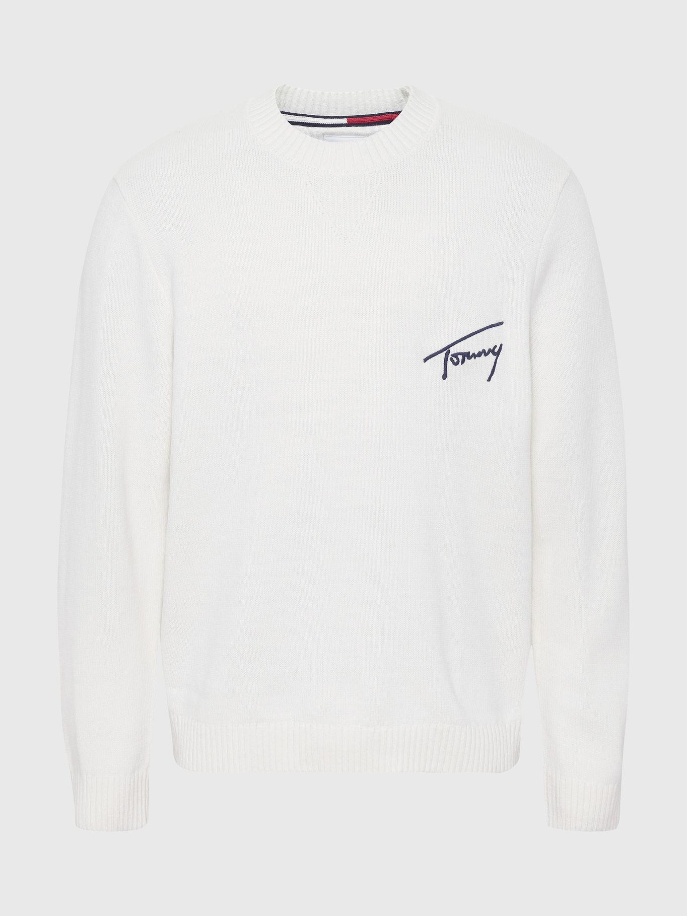 Sweater Logo Signature Blanco Tommy Jeans-4