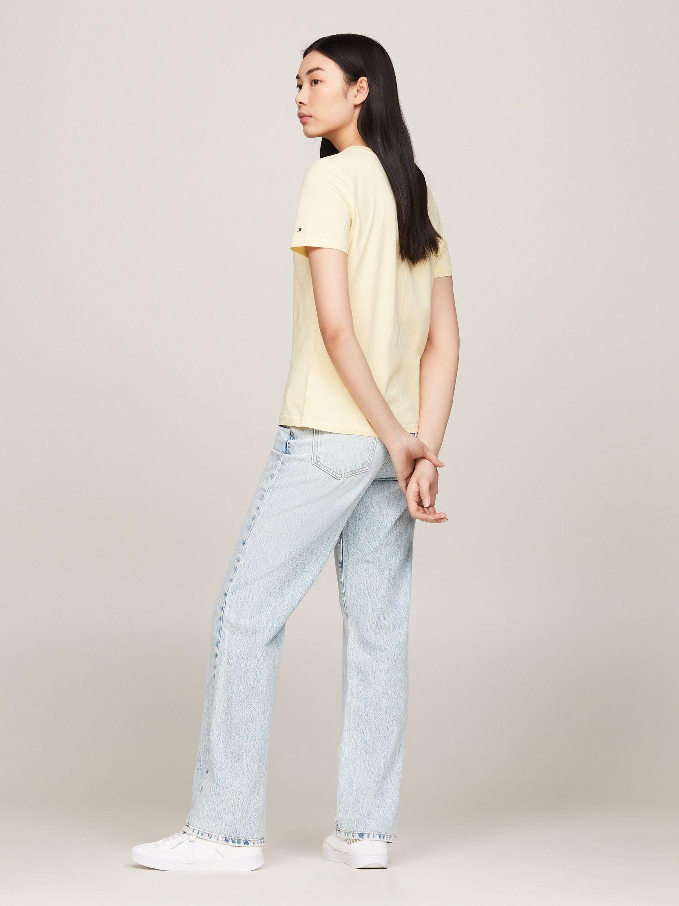 Polera Con Logo Script Bordado Amarillo Tommy Hilfiger-2