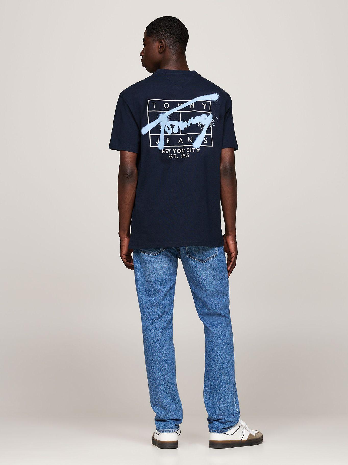 Polera Logo Estilo Grafiti Regular Azul Tommy Hilfiger-2