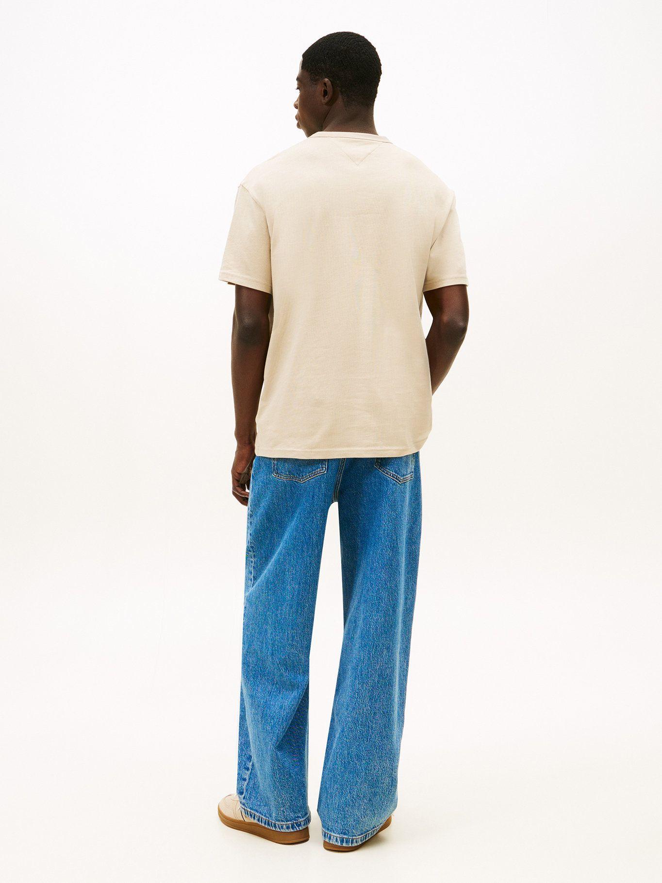 Polera Con Logo Bordado Relaxed Fit Tommy Jeans Beige-2