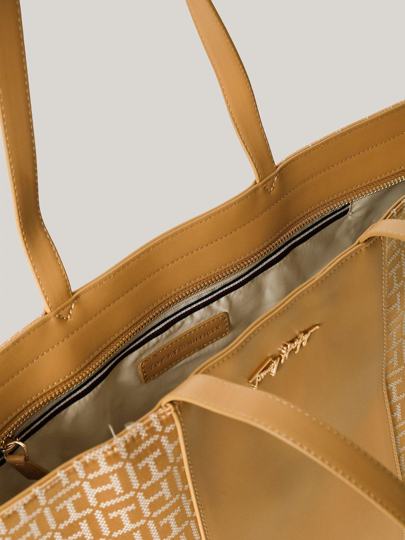 Tote Feminine Jacquard Logo Café Tommy Hilfiger-3