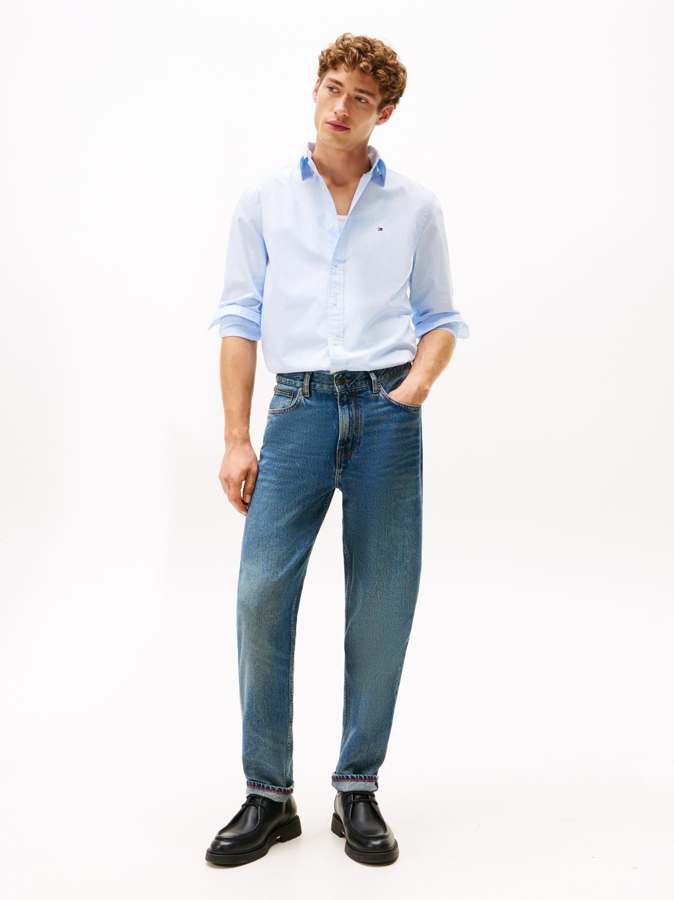 Camisa Core Popelín Regular Fit Celeste Tommy Hilfiger-1