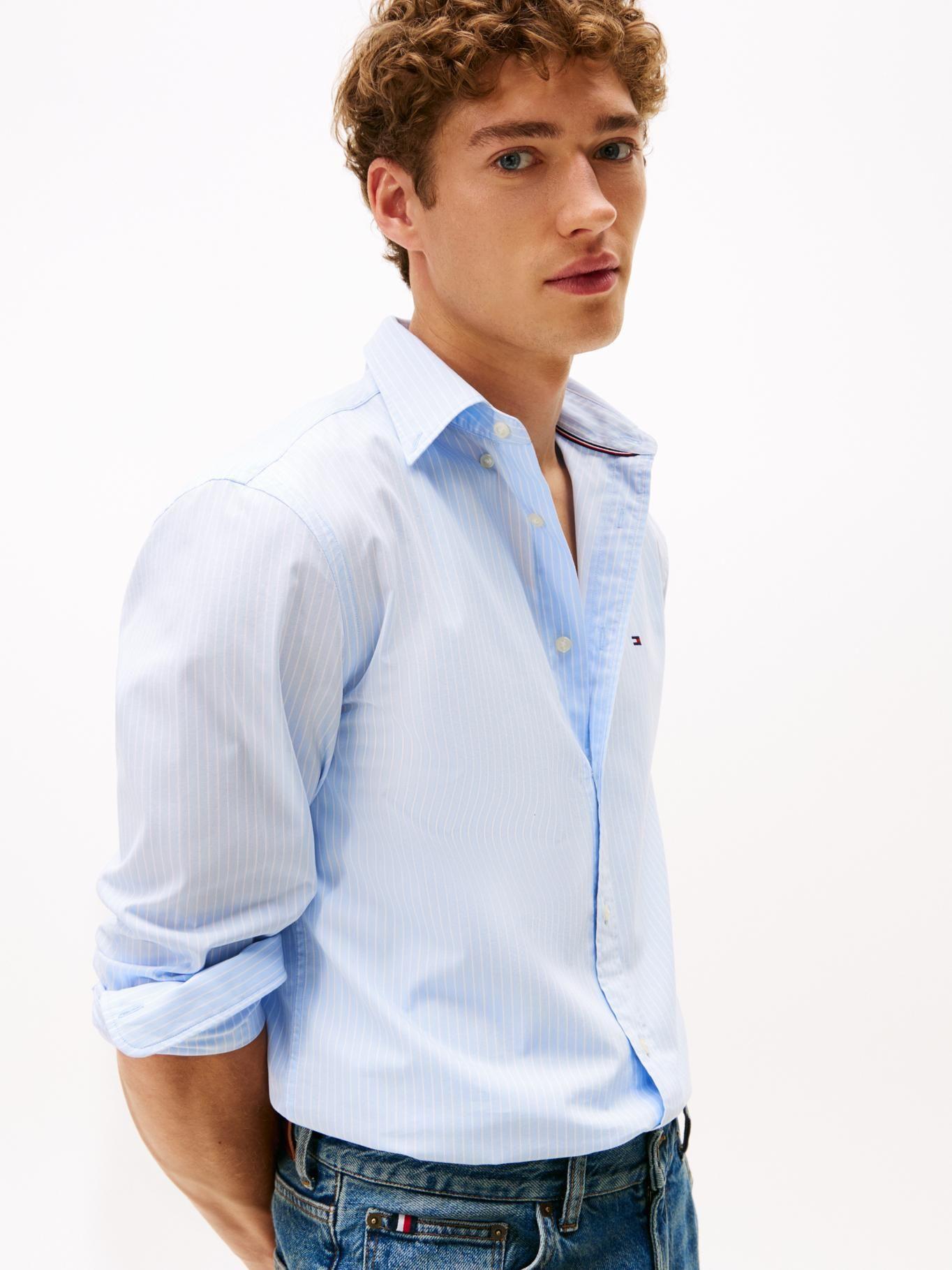 Camisa Core Popelín Regular Fit Celeste Tommy Hilfiger-3