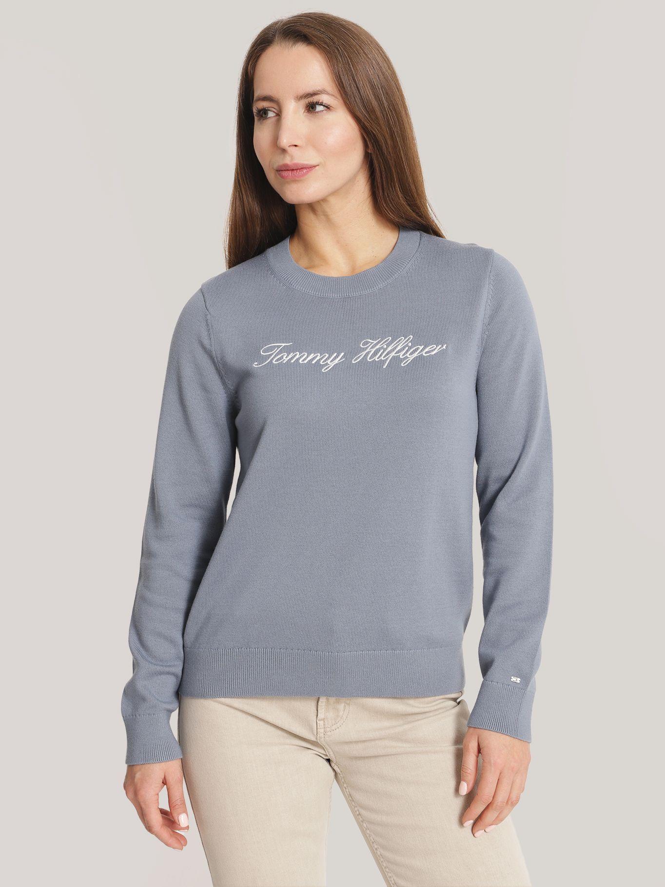 Sweater Solid Con Logo Gris Tommy Hilfiger-0