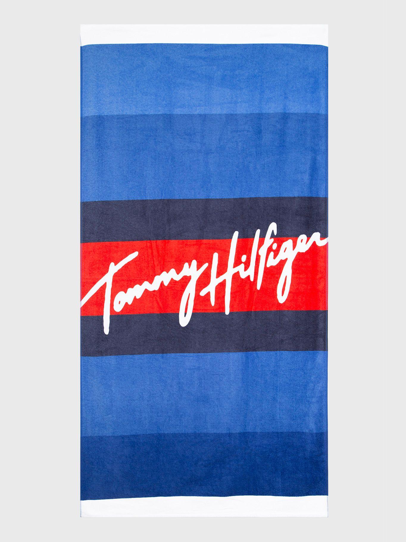 Toalla De Playa Signature Azul Tommy Hilfiger M2-0