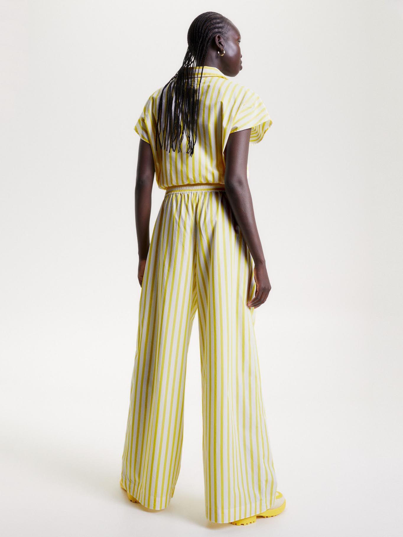 Pantalón Ancho A Rayas Amarillo Tommy Hilfiger-2